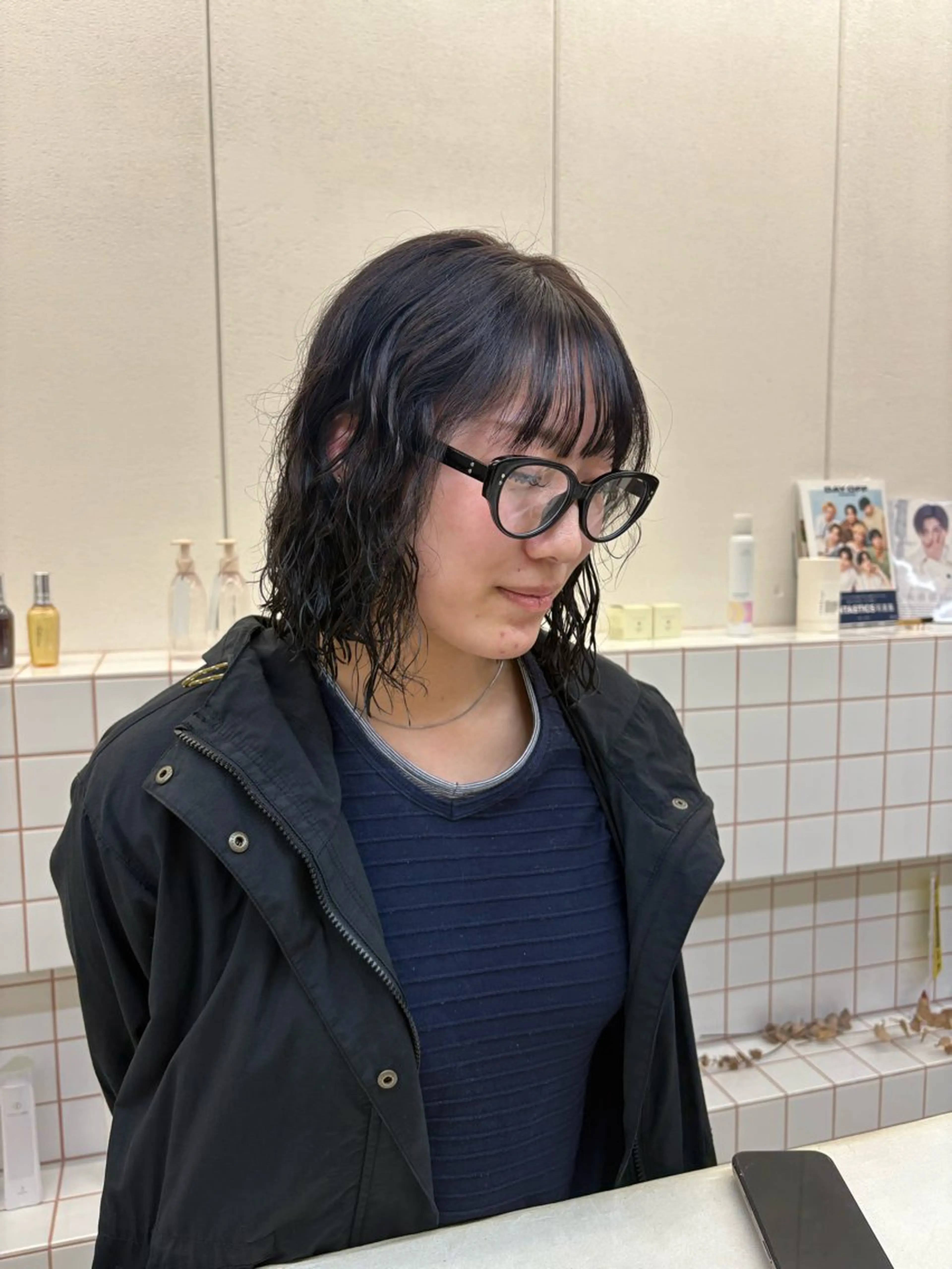 ミディアム カラー パーマ ミディアムパーマ ボブ NIKO/名古屋/ 伏見/花屋併設のヘアスタイル