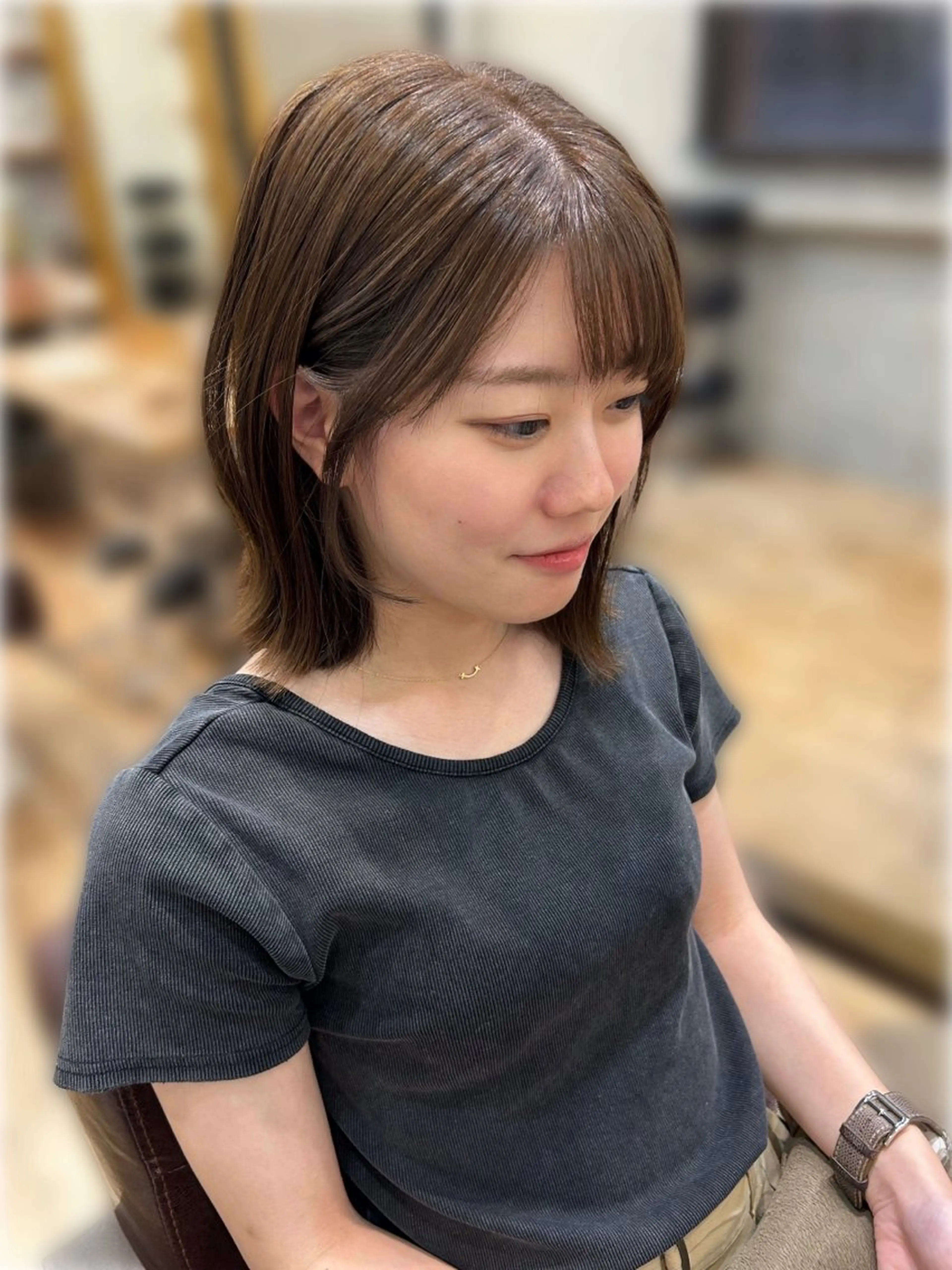 ショート ボブ 外ハネヘア カット 縮毛矯正 🫧艶髪レイヤー/韓 国ボブ💎石川遥💎のヘアスタイル