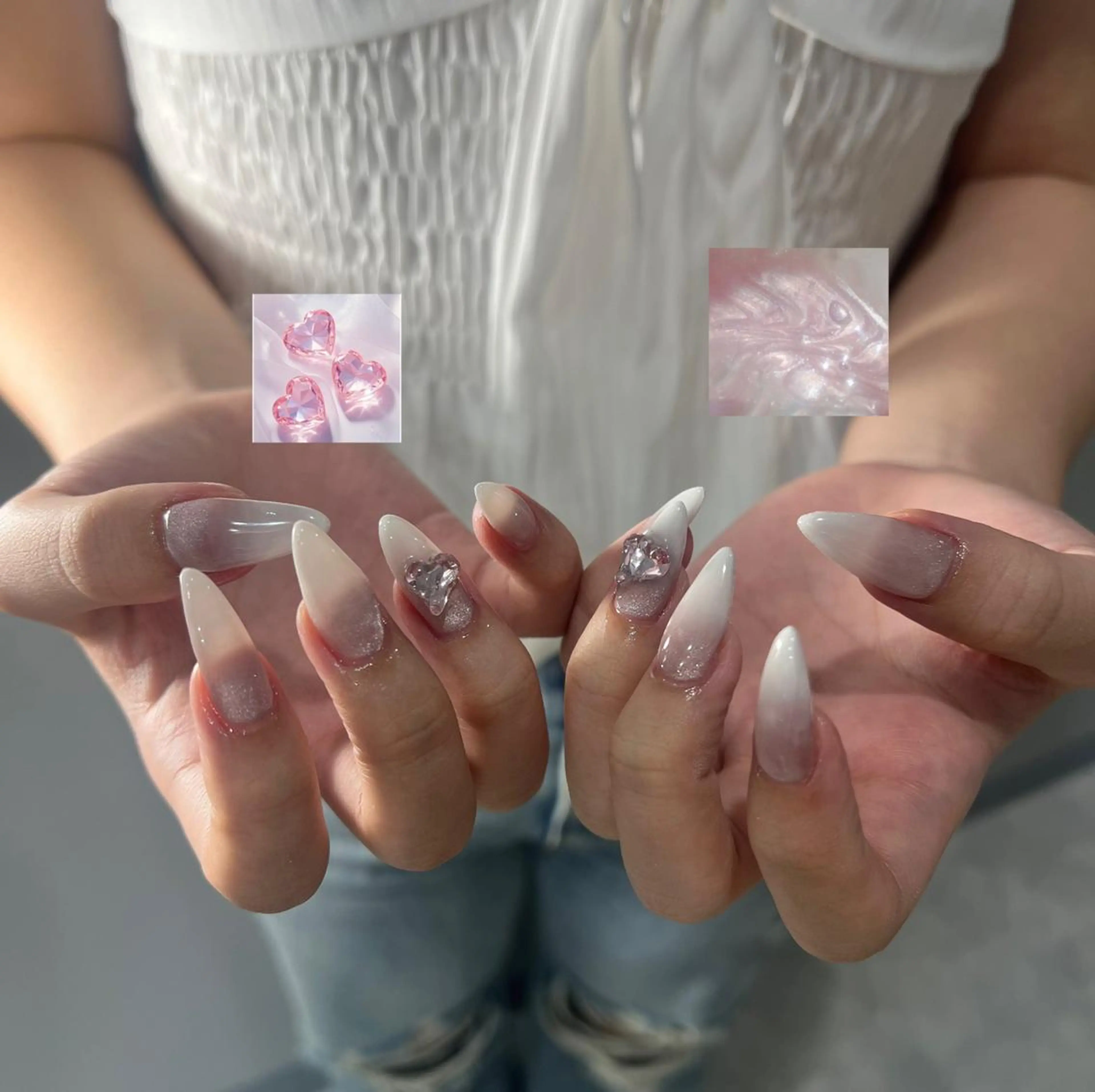 ネイル 持ち込み ストーンネイル ハンドネイル DL•BEAUTY / YUIのネイルデザイン