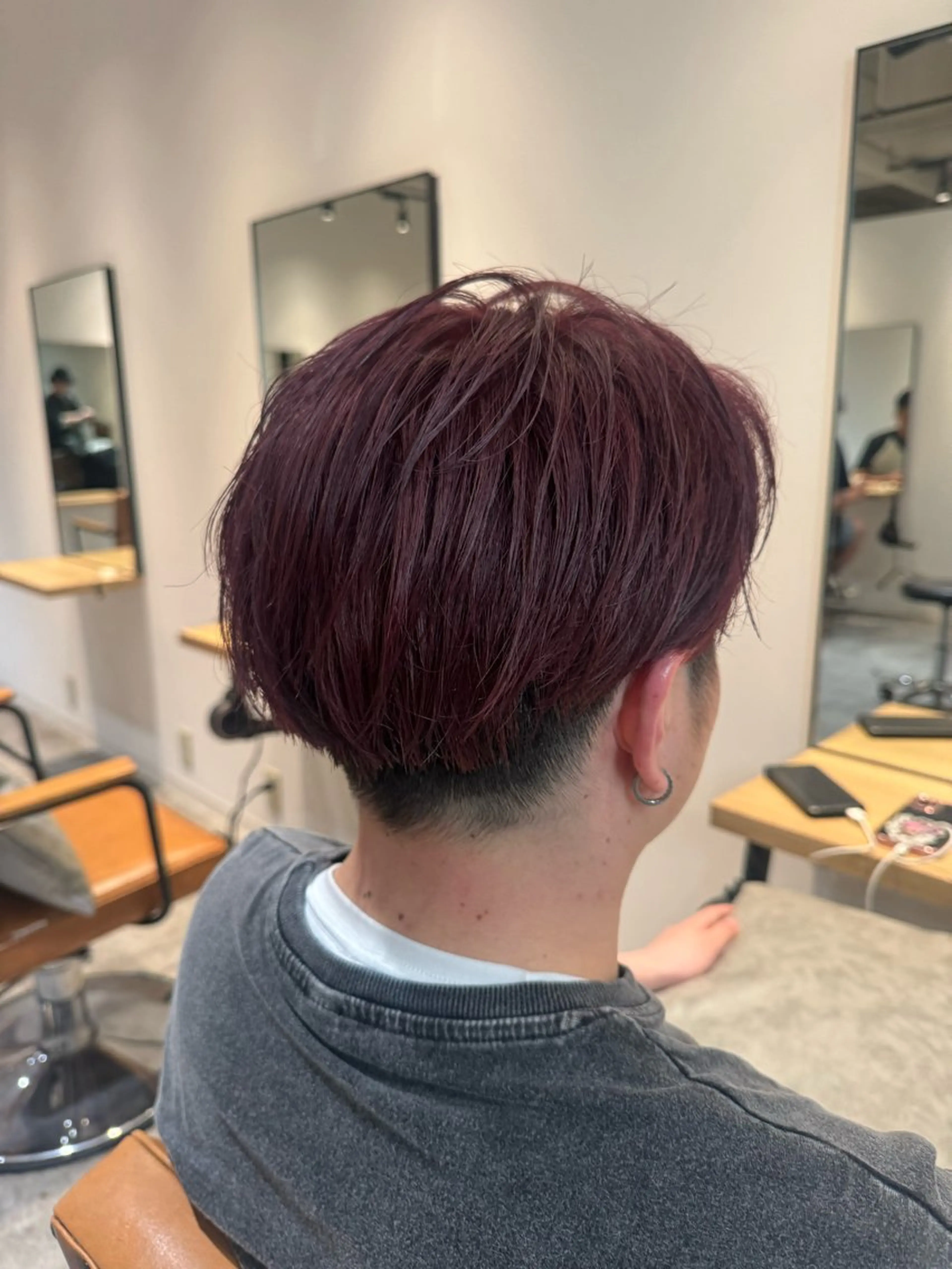 カラー メンズ メンズブリーチ ブリーチ レッドカラー カット ヘアカラー オスズ 🎀´-のヘアスタイル