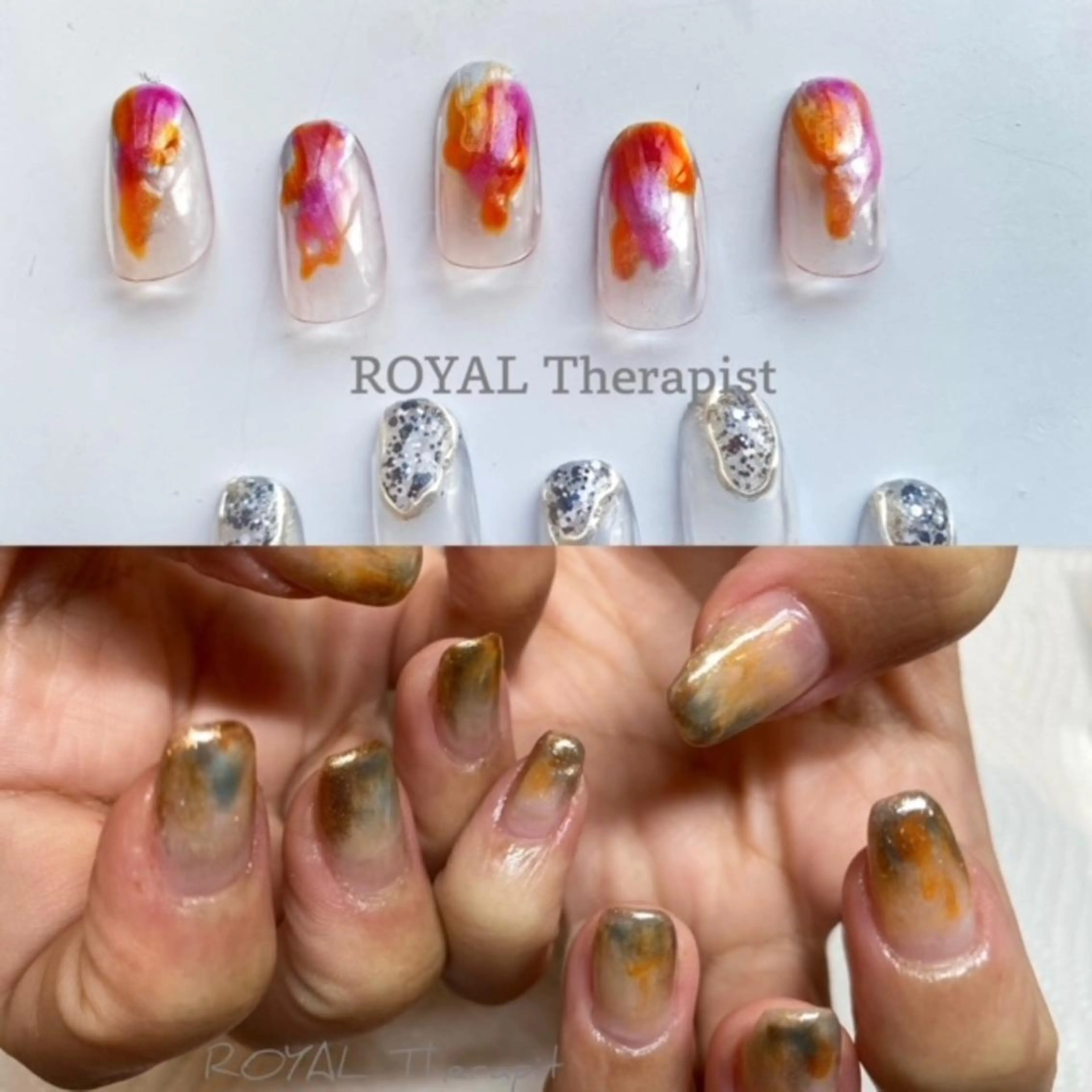 ネイル クリアネイル ジェルネイル スカルプネイル ハンドネイル 【寺岡】 ロイヤル•セラピストのネイルデザイン