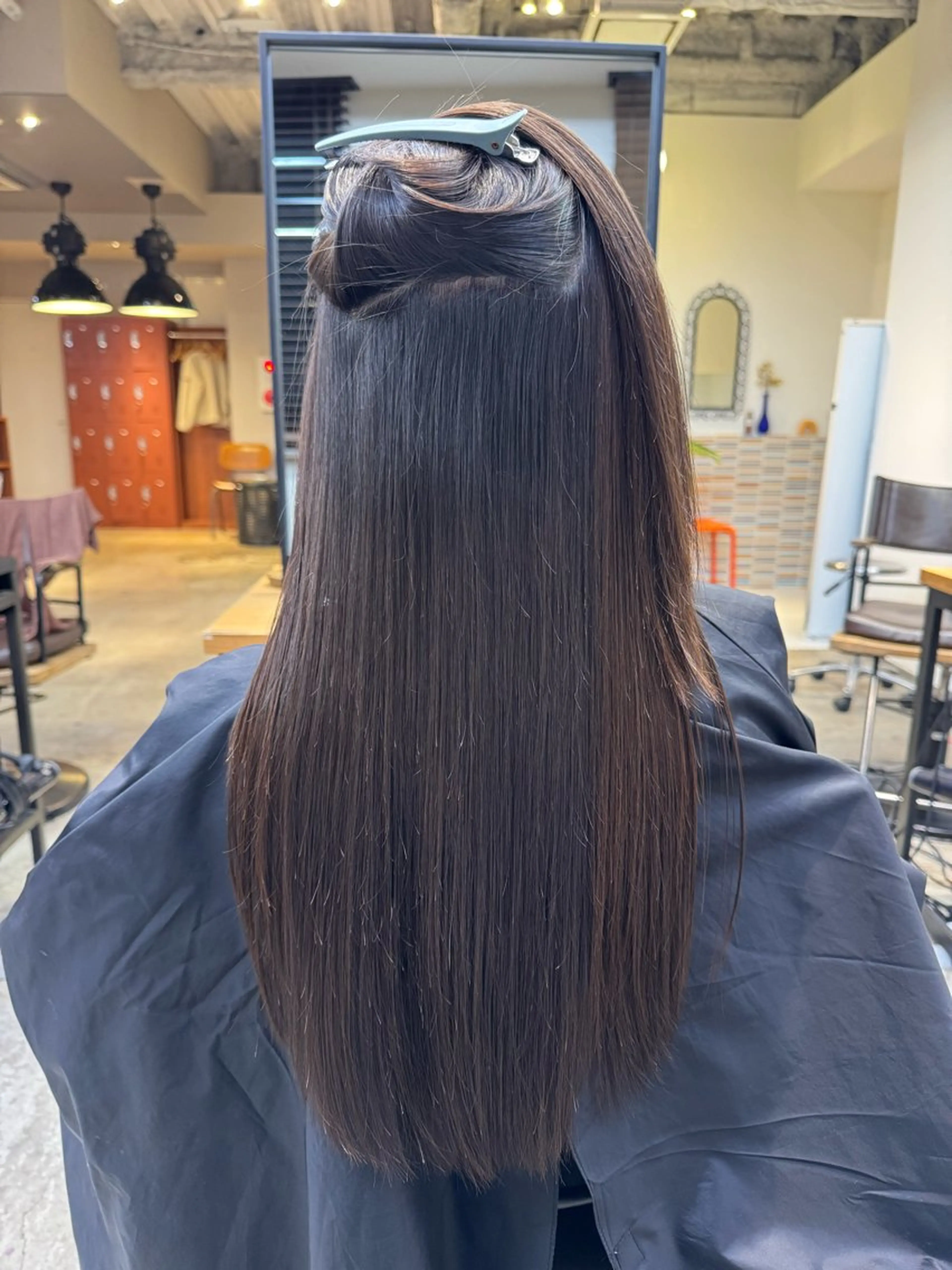 ロング 縮毛矯正 縮毛矯正/ブリーチ なしWカラー/みゆのヘアスタイル