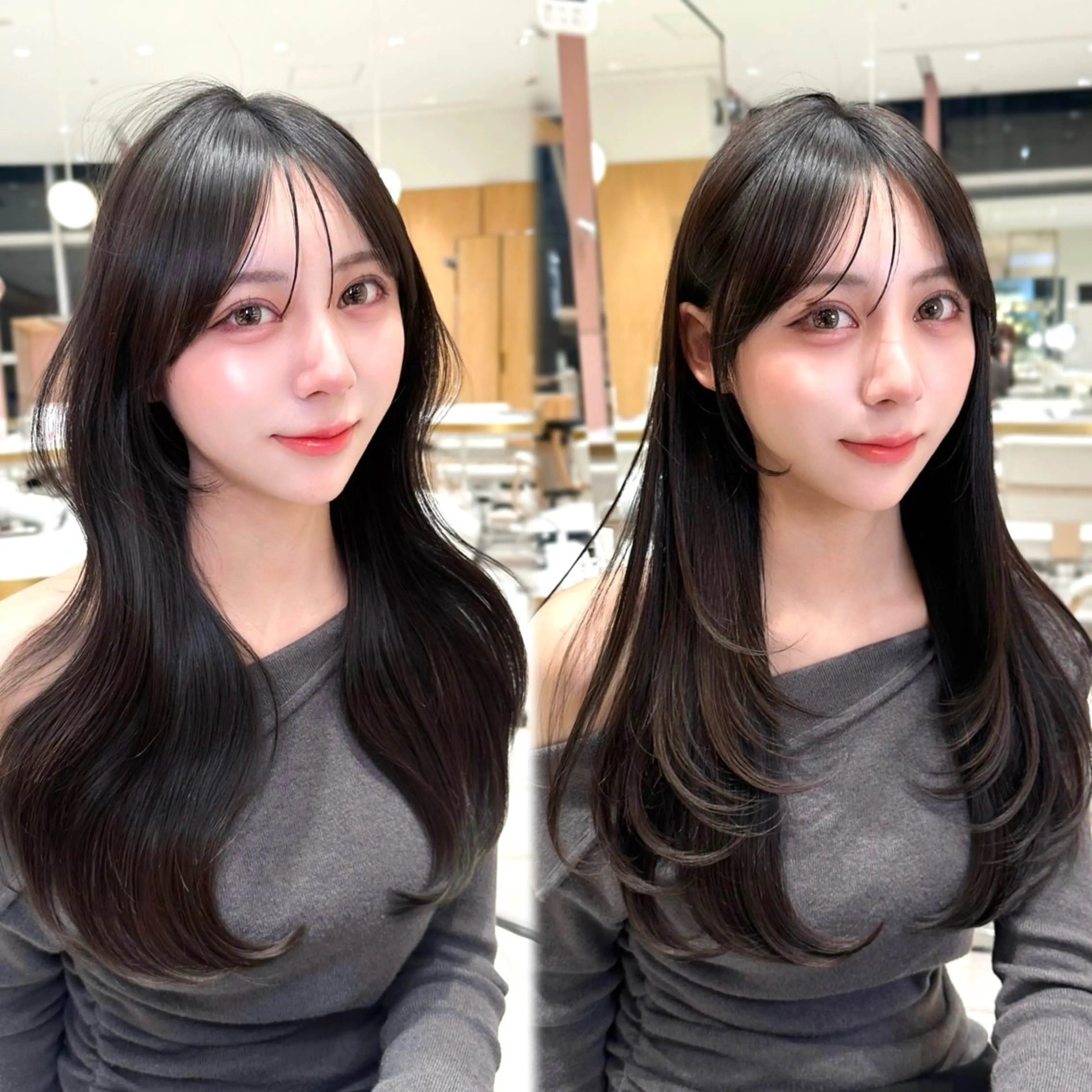 セミロング カラー カット ヘアカラー トリートメント 🇰🇷韓国風くびれ ヘア🇰🇷中村優大のヘアスタイル