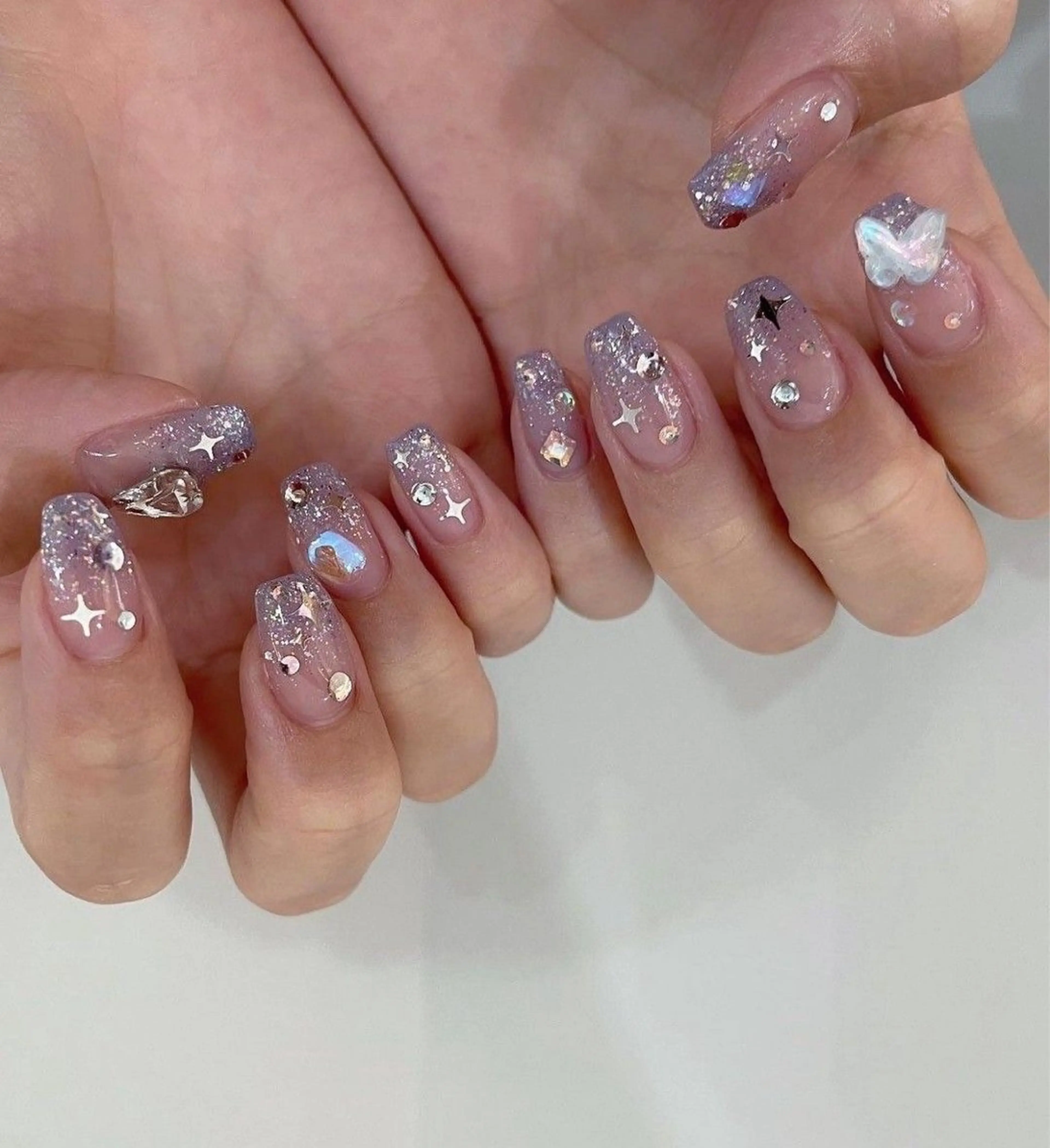 ネイル マグネットネイル ミラーネイル ネイルチップ 冬ネイル Lee Nailsのネイルデザイン