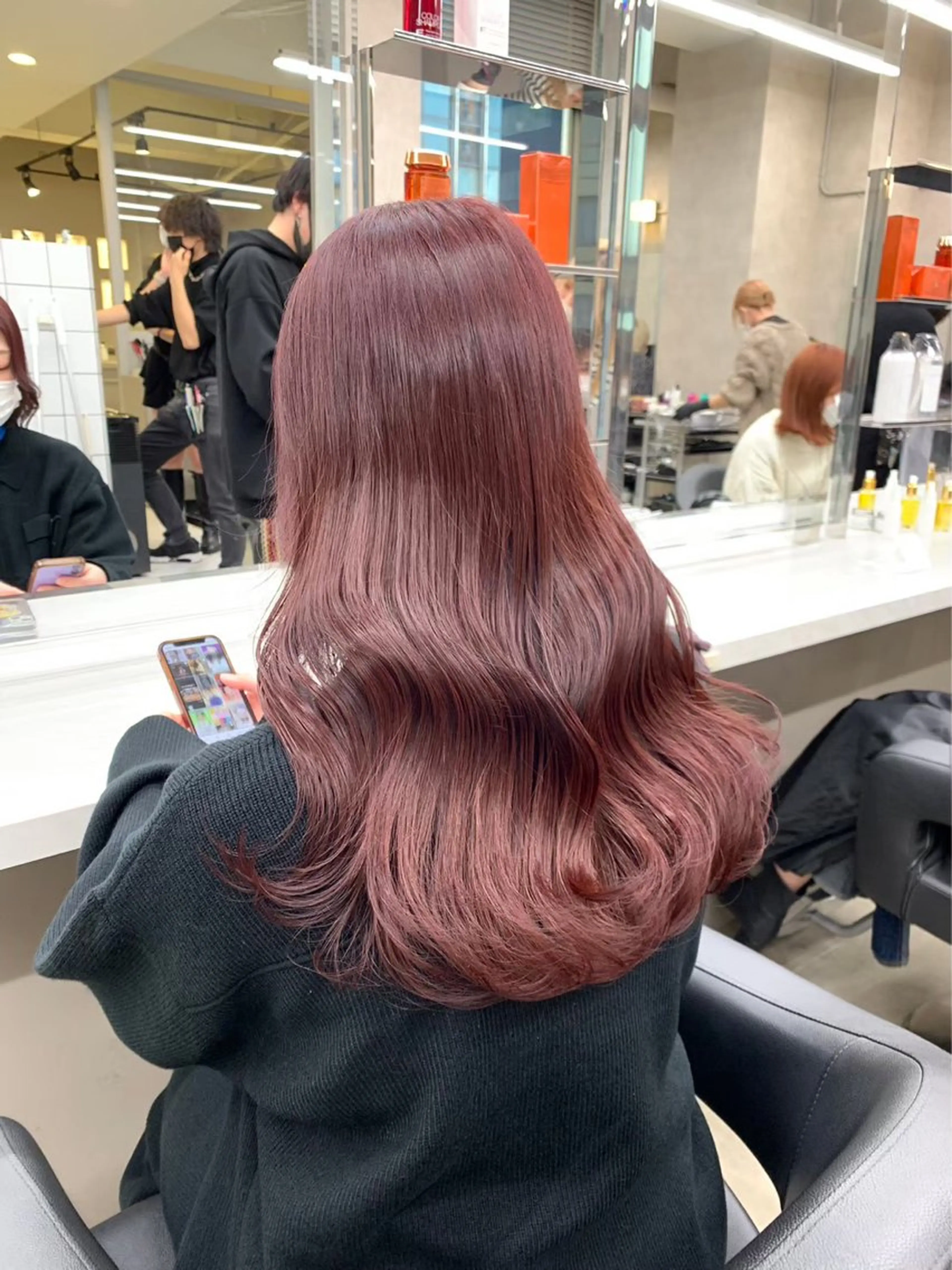 ロング カラー カシス ピンクカラー 💖トレンド秋冬 カラー💖FUTAのヘアスタイル