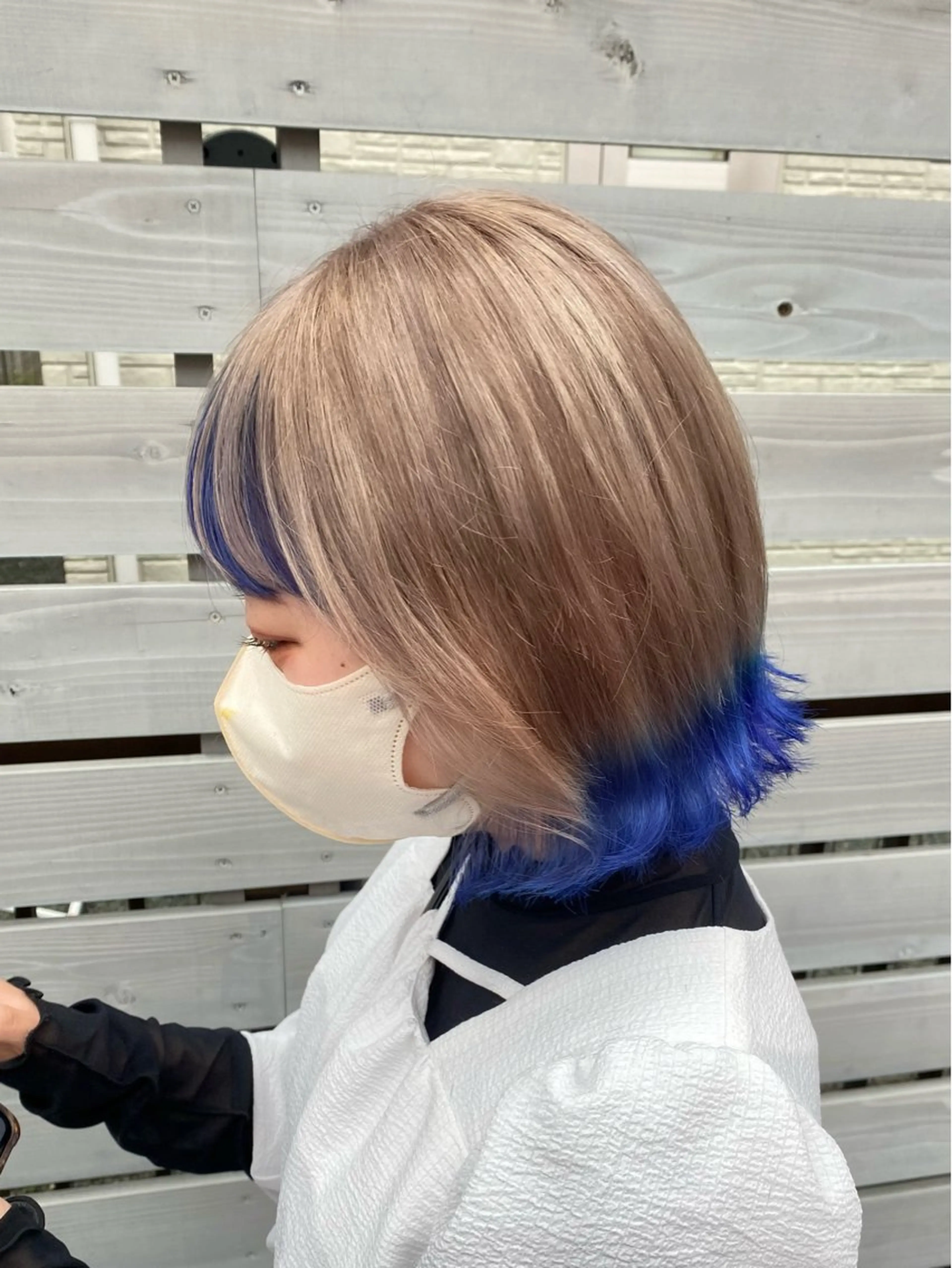 ショート カラー 切りっぱなしボブ ブリーチ ケアブリーチ デザインカラー ダブルカラー 成人式カラー/ダブル カラー🧸こころのヘアスタイル