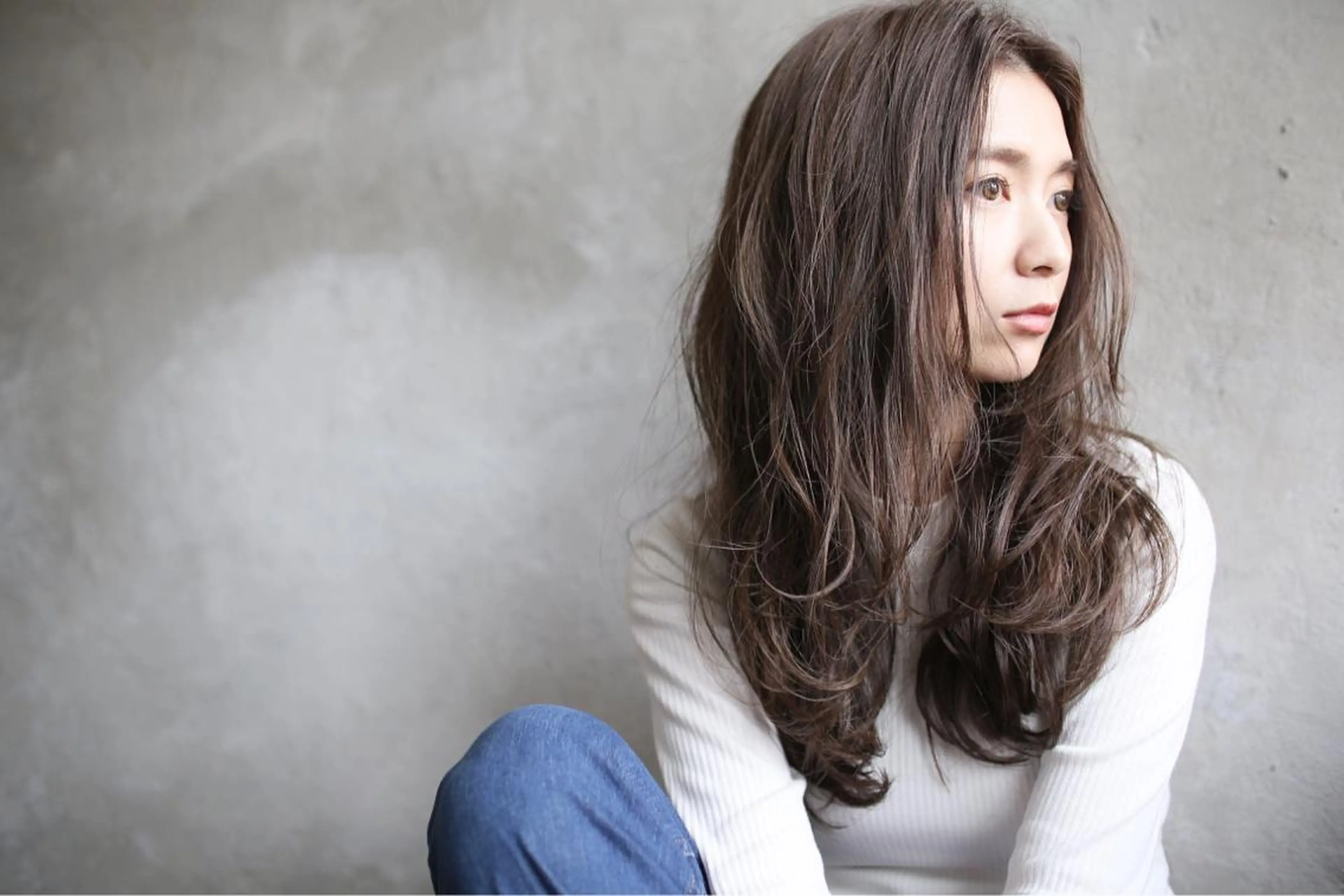 セミロング カラー パーマ 下北沢 soiのヘアスタイル
