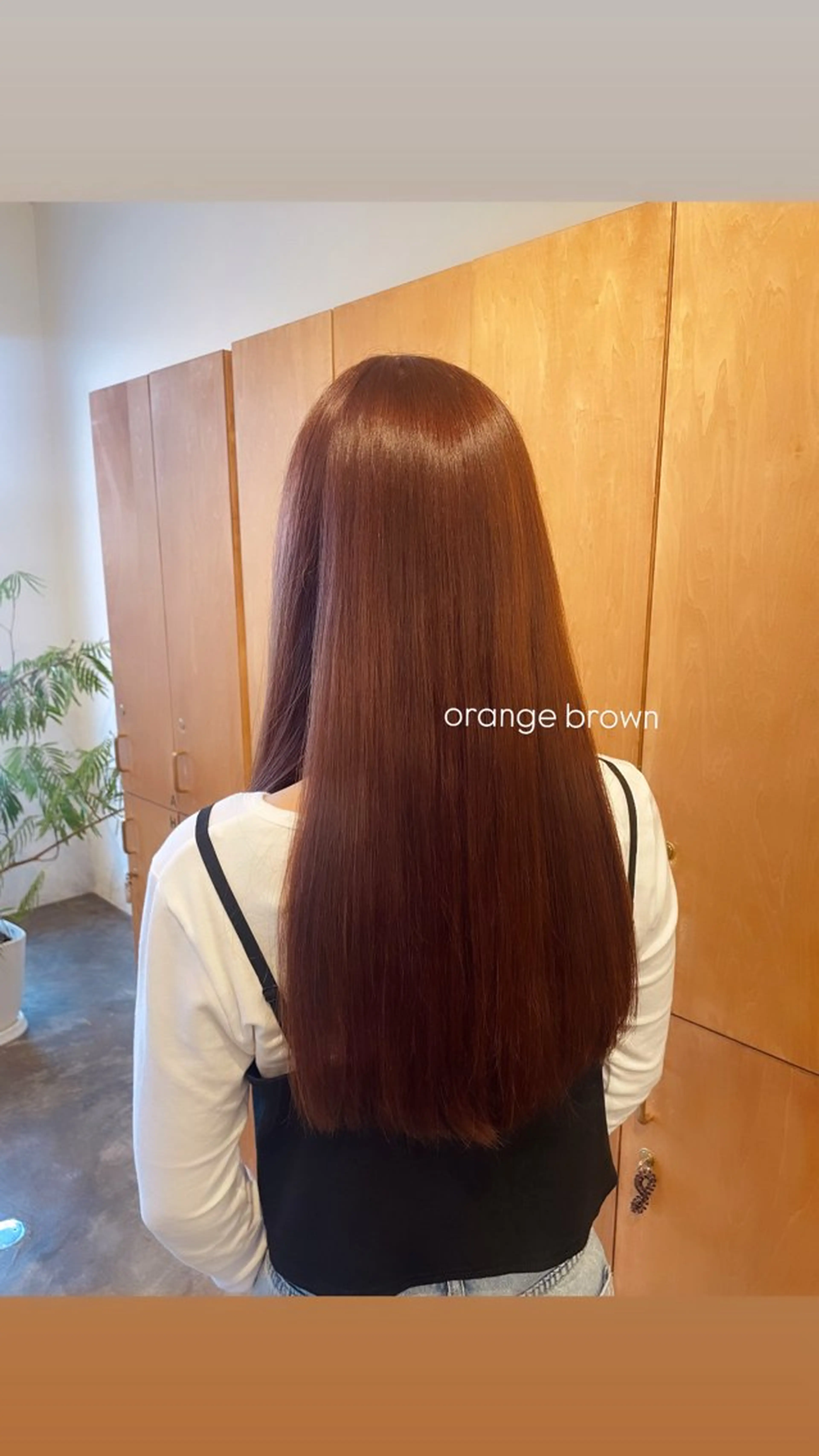 ロング カラー ブリーチ ブリーチなしカラー オレンジ ヘアカラー ⋆*ブリーチカラ ー/愛佳.⋆𝜗𝜚のヘアスタイル