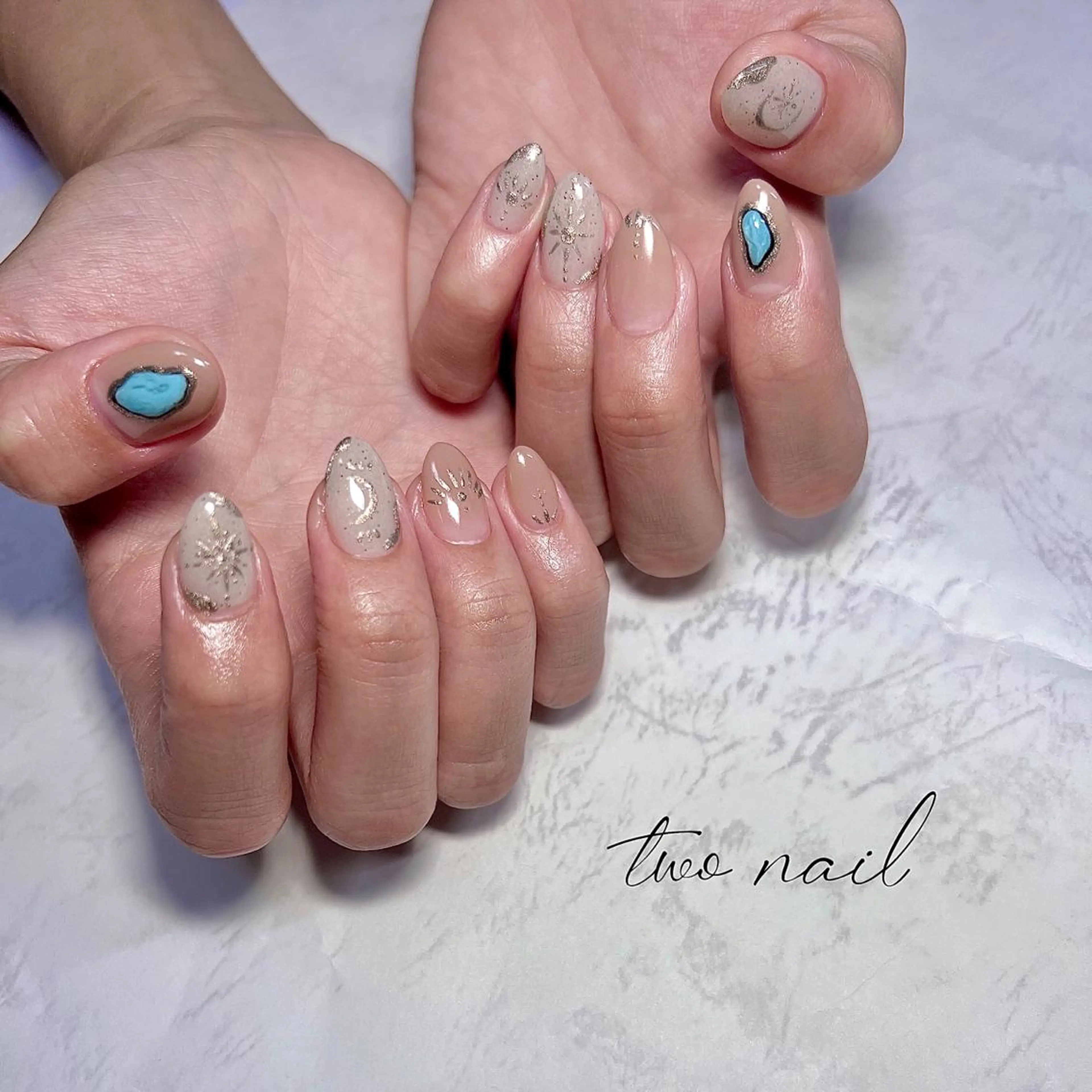 ネイル アートネイル フットネイル ハート ニュアンスネイル ホワイト two nailのネイルデザイン