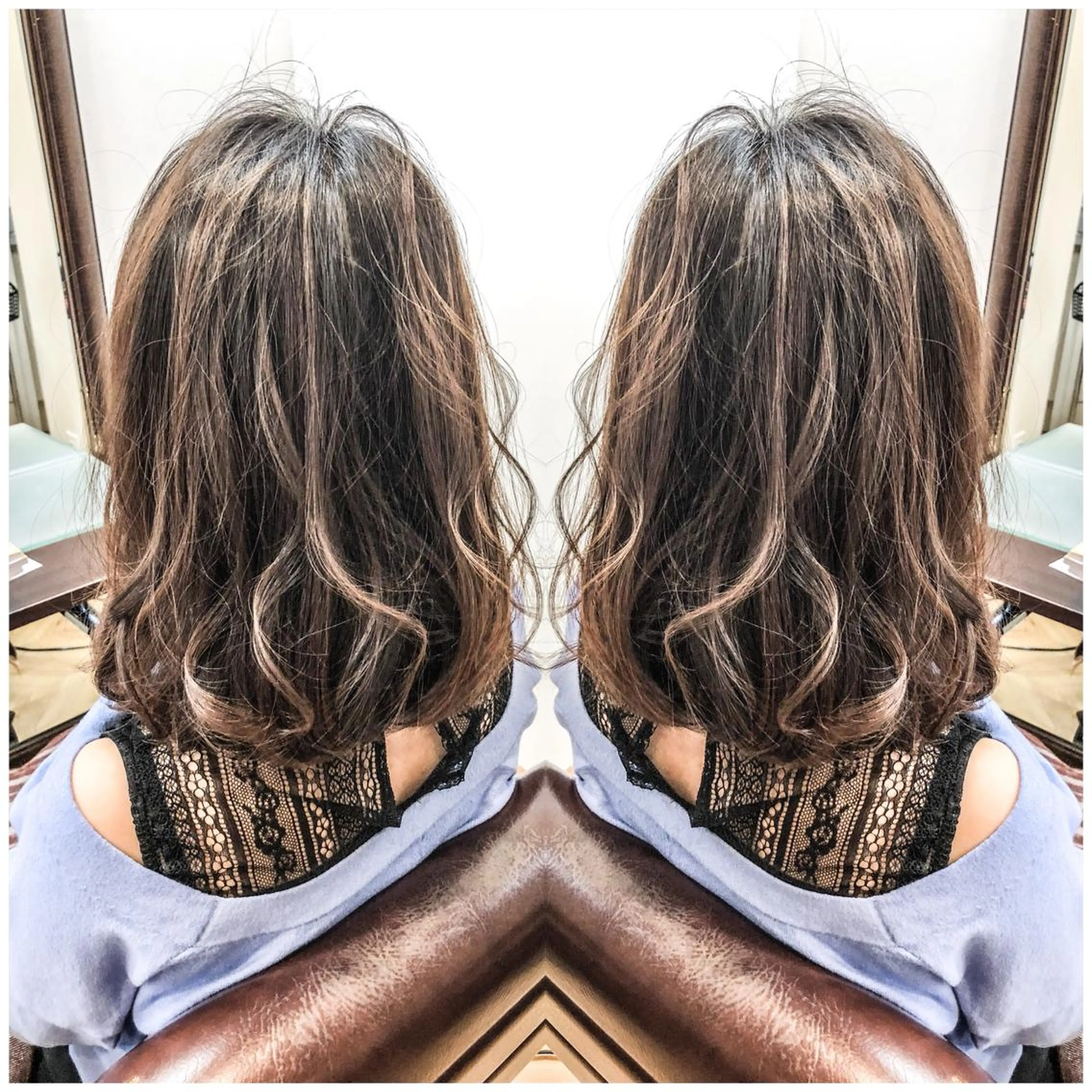 セミロング ハイライト OxO Hair 【オーヘアー】所属・🌼おがわたくや🌼 髪質改善のヘアスタイル