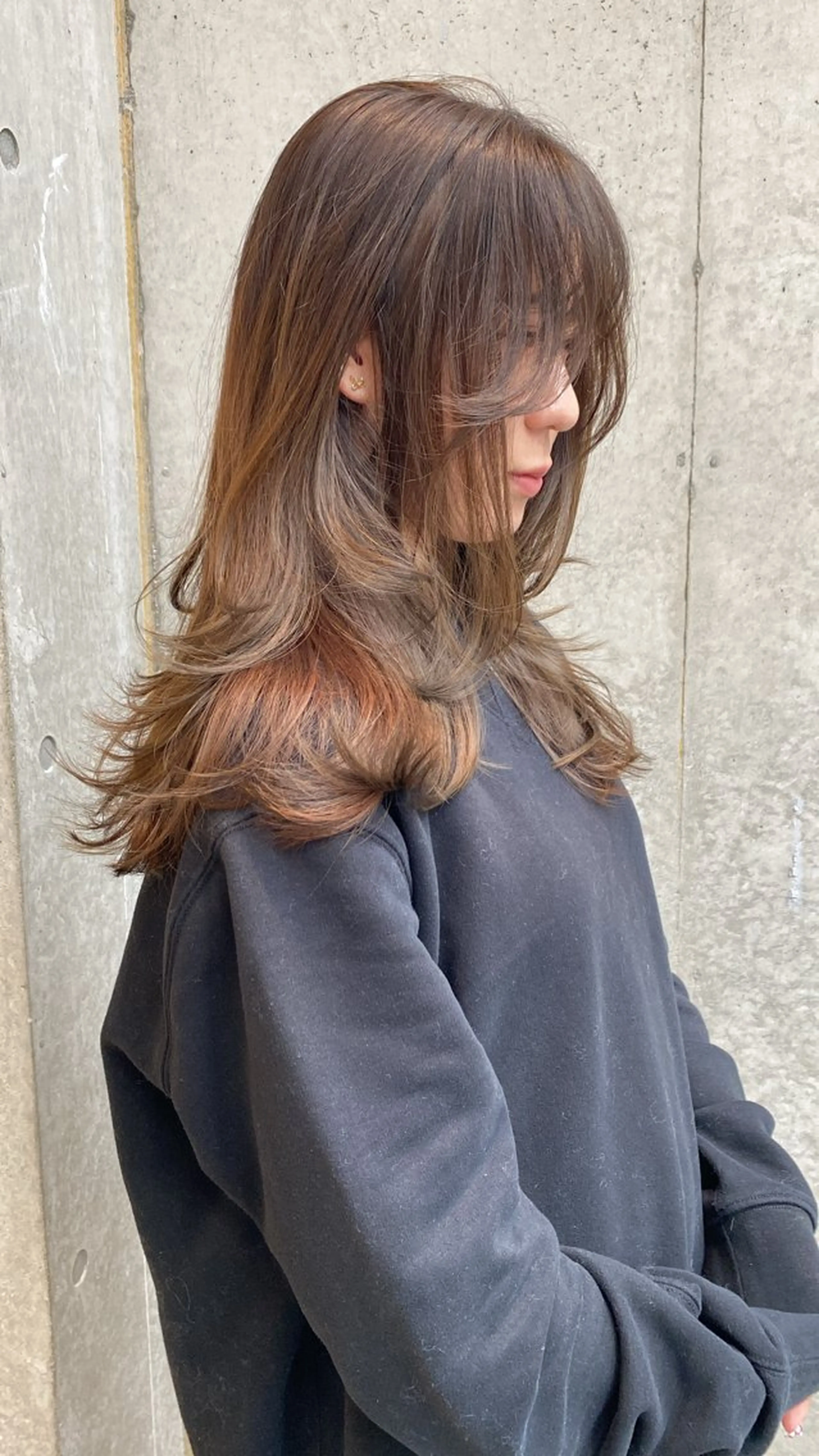 セミロング カラー カット ヘアカラー トリートメント レイヤー/柔色 カラー/SAkiのヘアスタイル