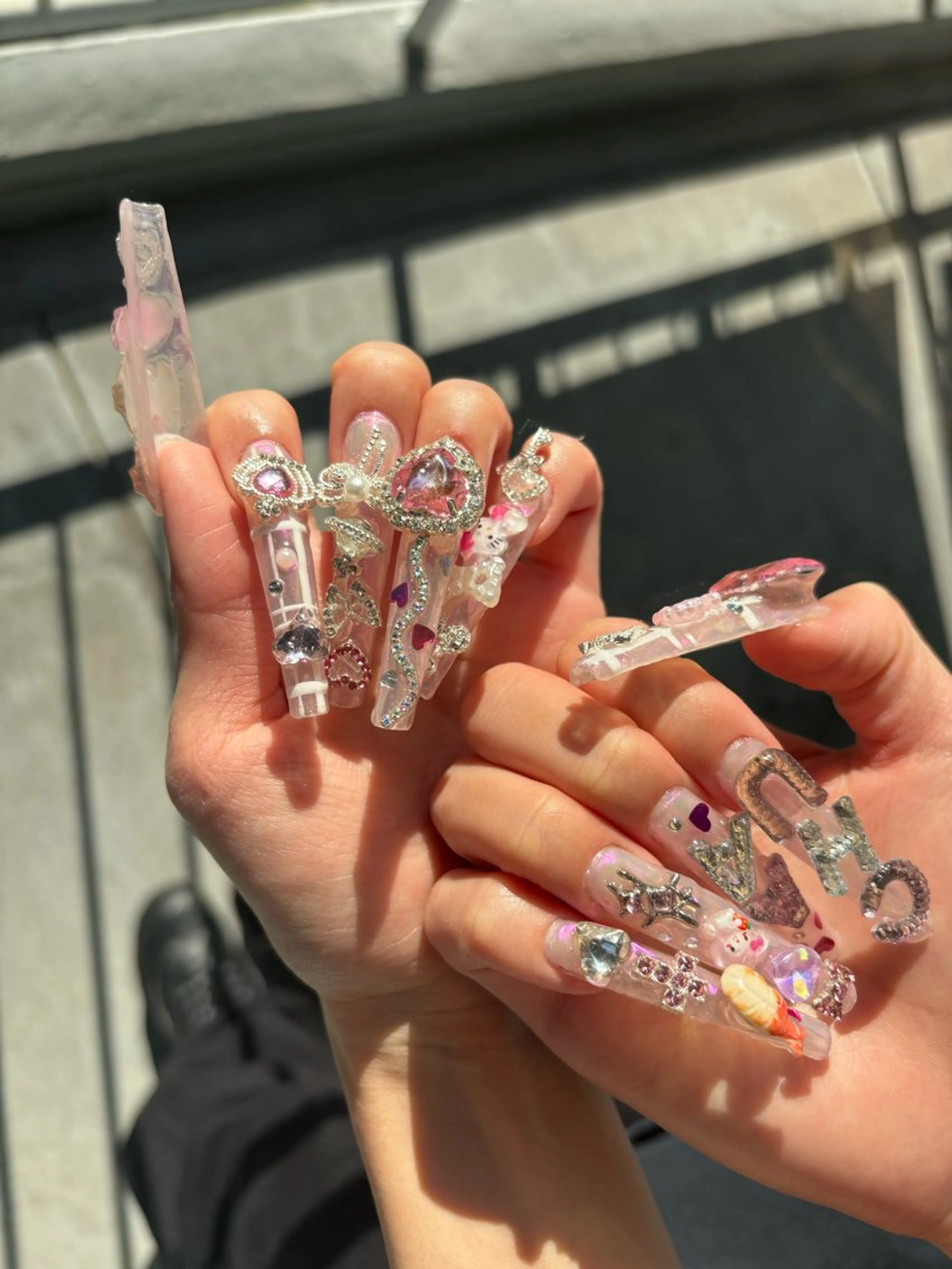 ロング長さ出し＋パーツアート無制限の写真