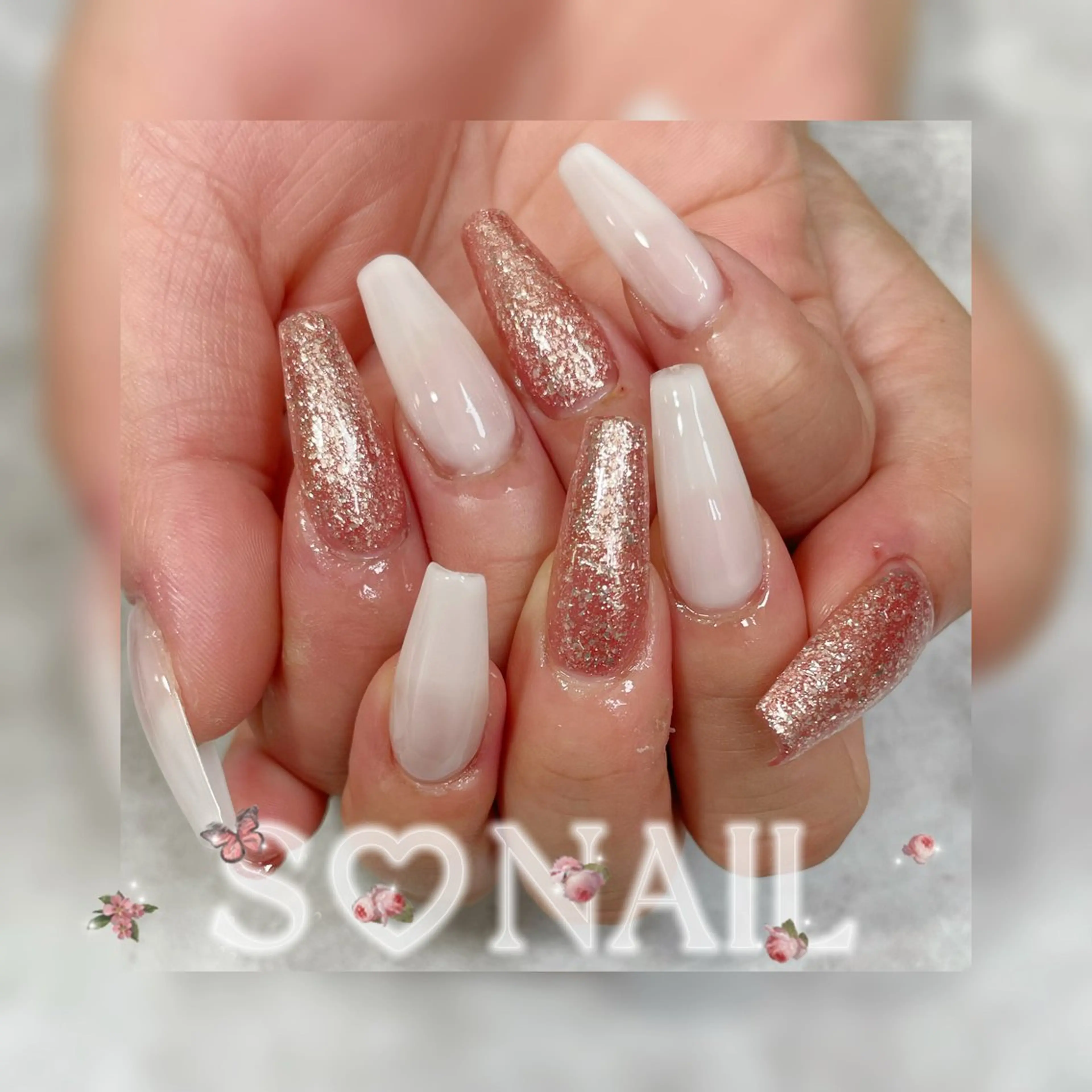 ネイル ホワイト ハンドネイル S♡NAIL所属・S.NAIL Suuのネイルデザイン
