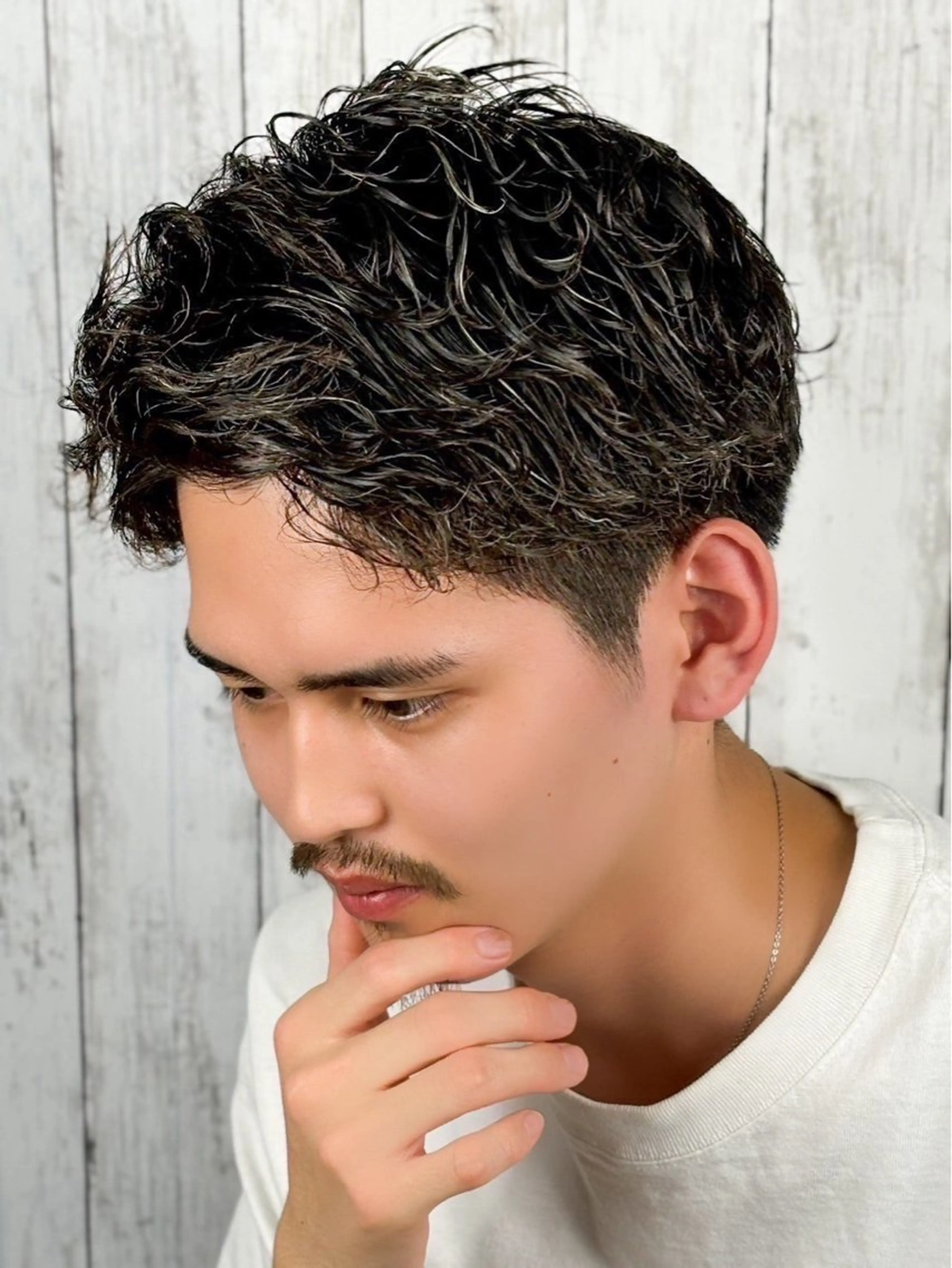 ミディアム パーマ ヘアアレンジ メンズ カット パーマ ヘアセット プレミアムバーバー新宿店所属・⚡️メンズ特化⚡️ 倉林 隼大のヘアスタイル