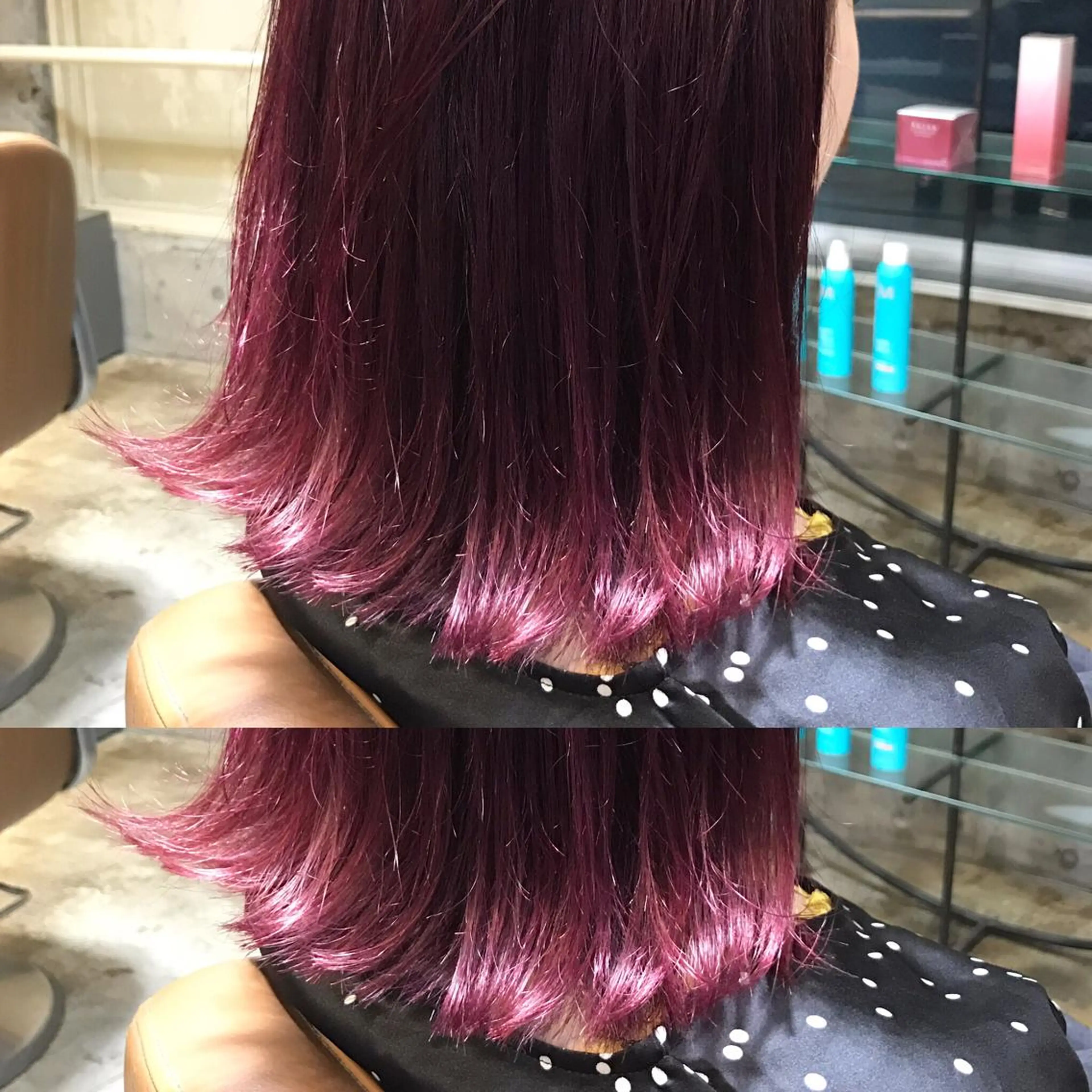 ミディアム カラー パーマ ヘアアレンジ メンズ キッズ ネイル マツエク・マツパ ダブルカラー レッドカラー 赤色 サロンドミルク 原宿のヘアスタイル