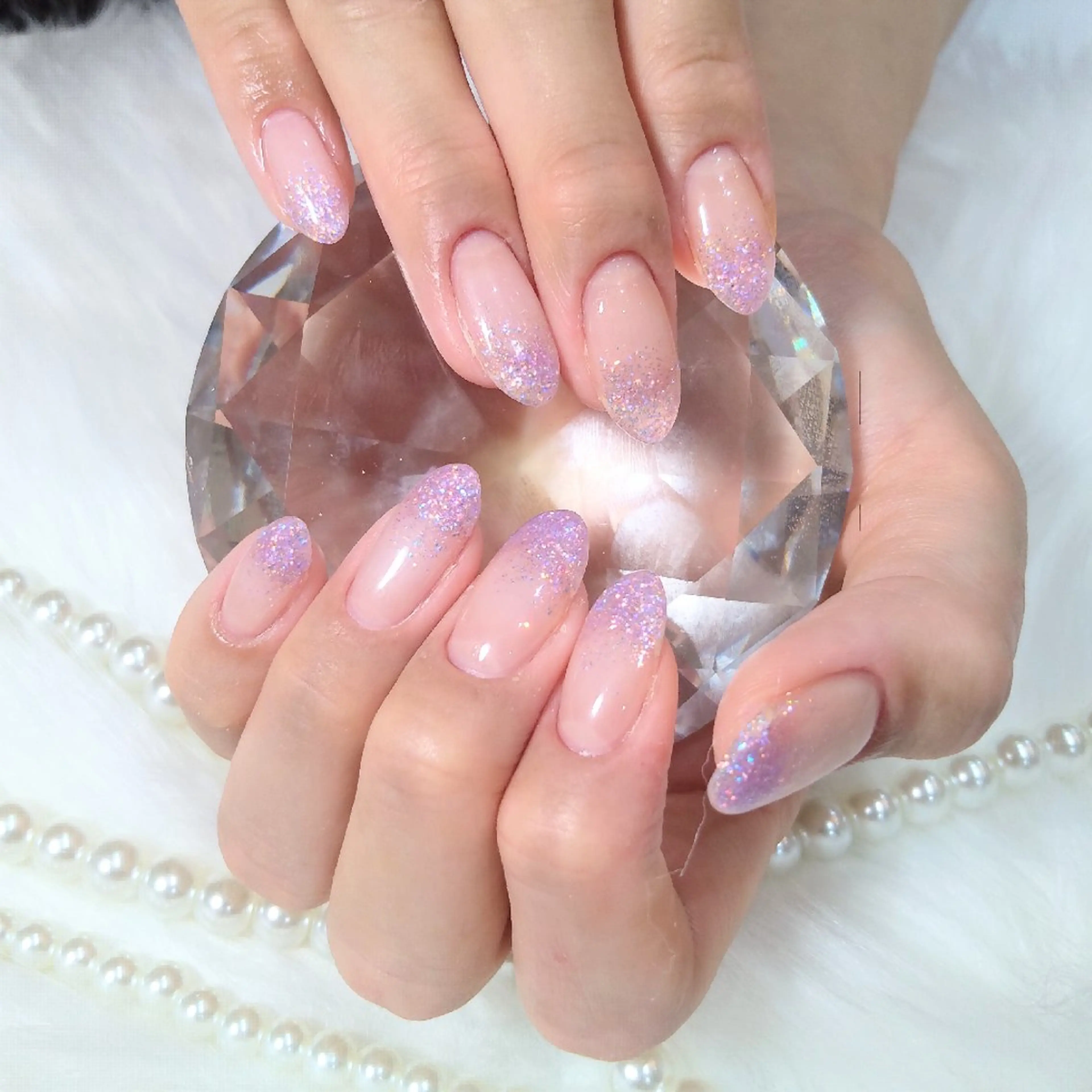 ネイル グラデーション ラメ(グリッター) ラメグラデーション ハンドネイル たかなし かなのネイルデザイン