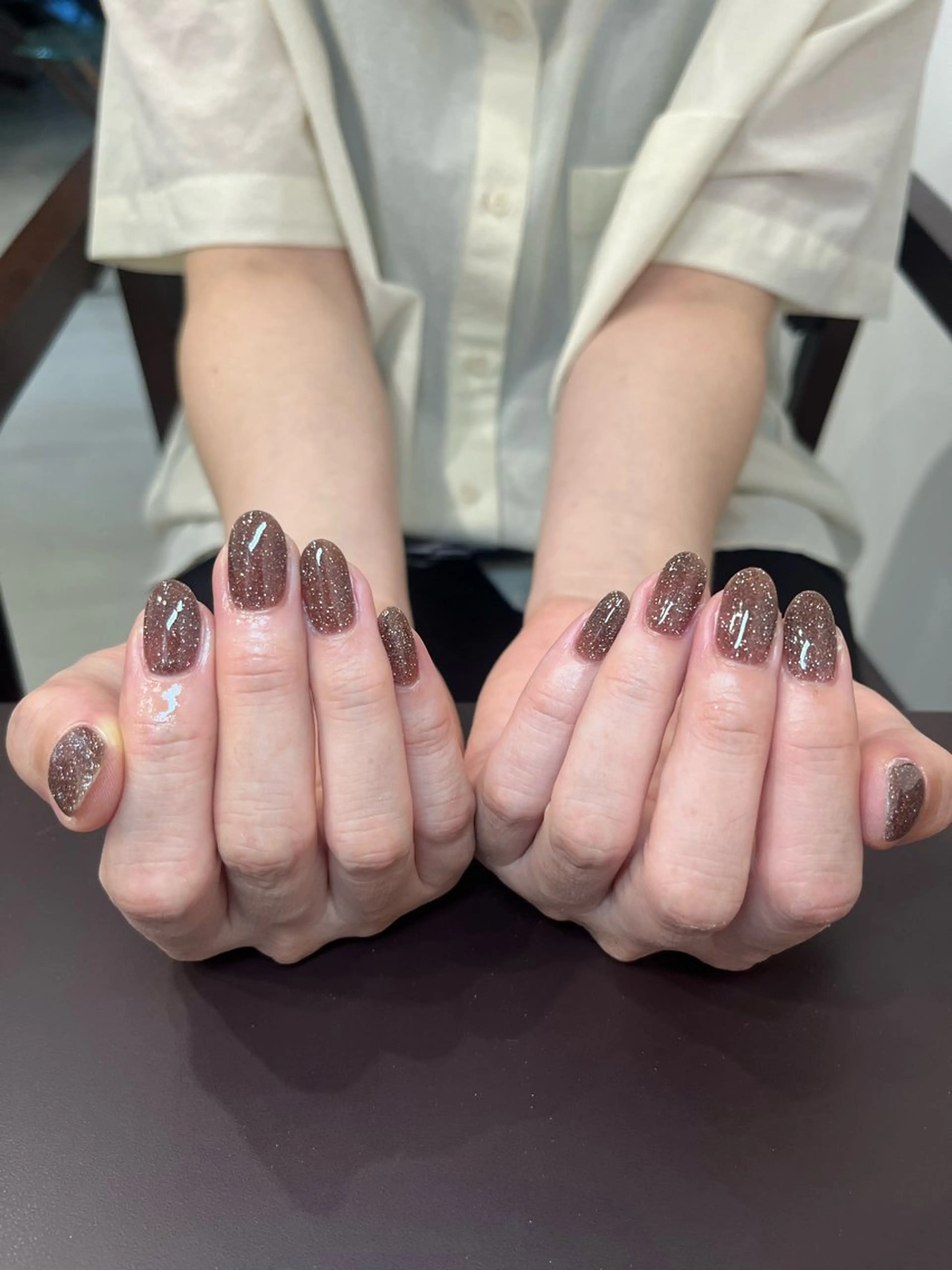 ネイル ブラウン フラッシュネイル スウィートラヴィール所属・SweetRavir あゆみのネイルデザイン