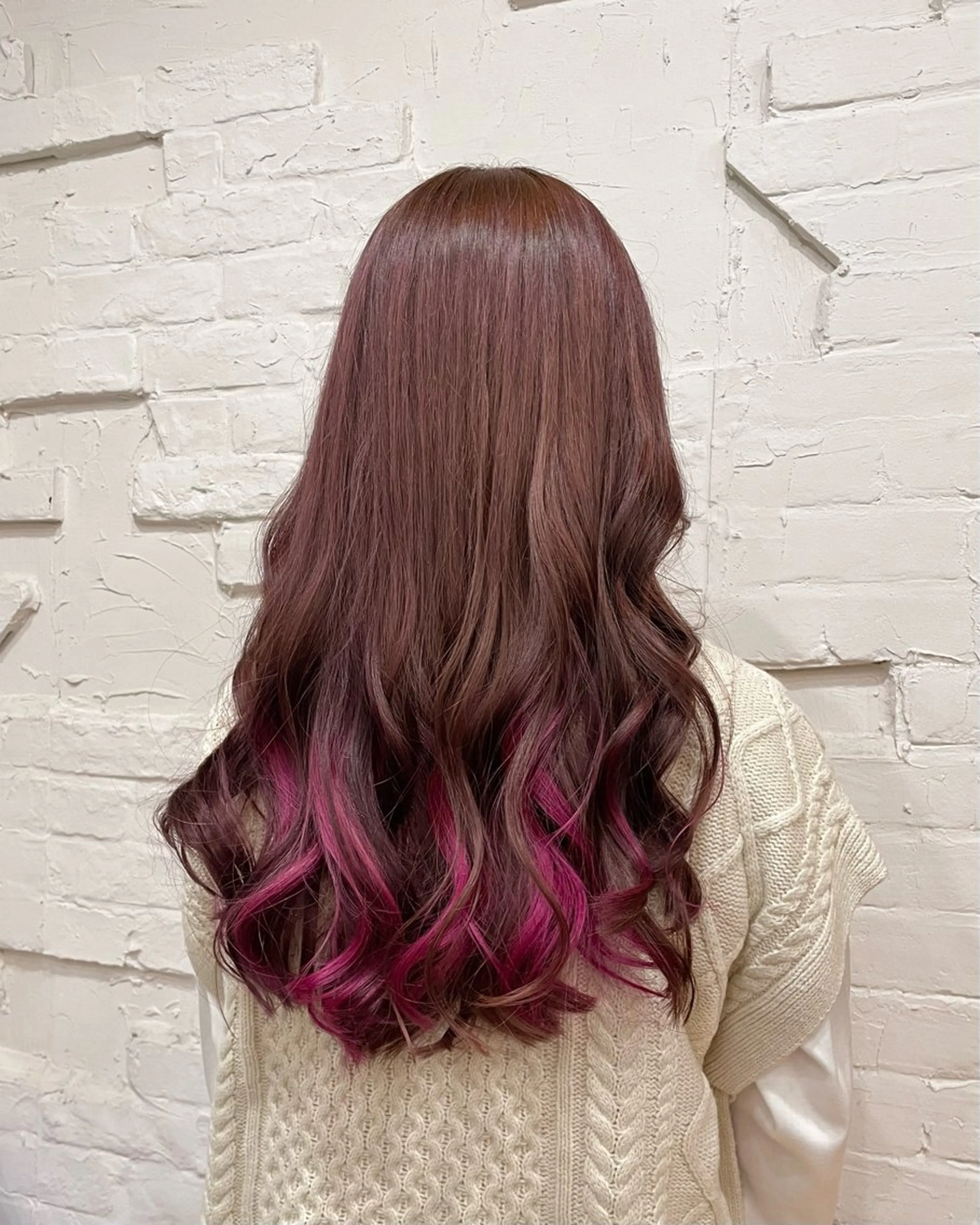 ロング カラー ヘアカラー 【ピンク/韓国ヘア/ ヘアセット】亜海のヘアスタイル