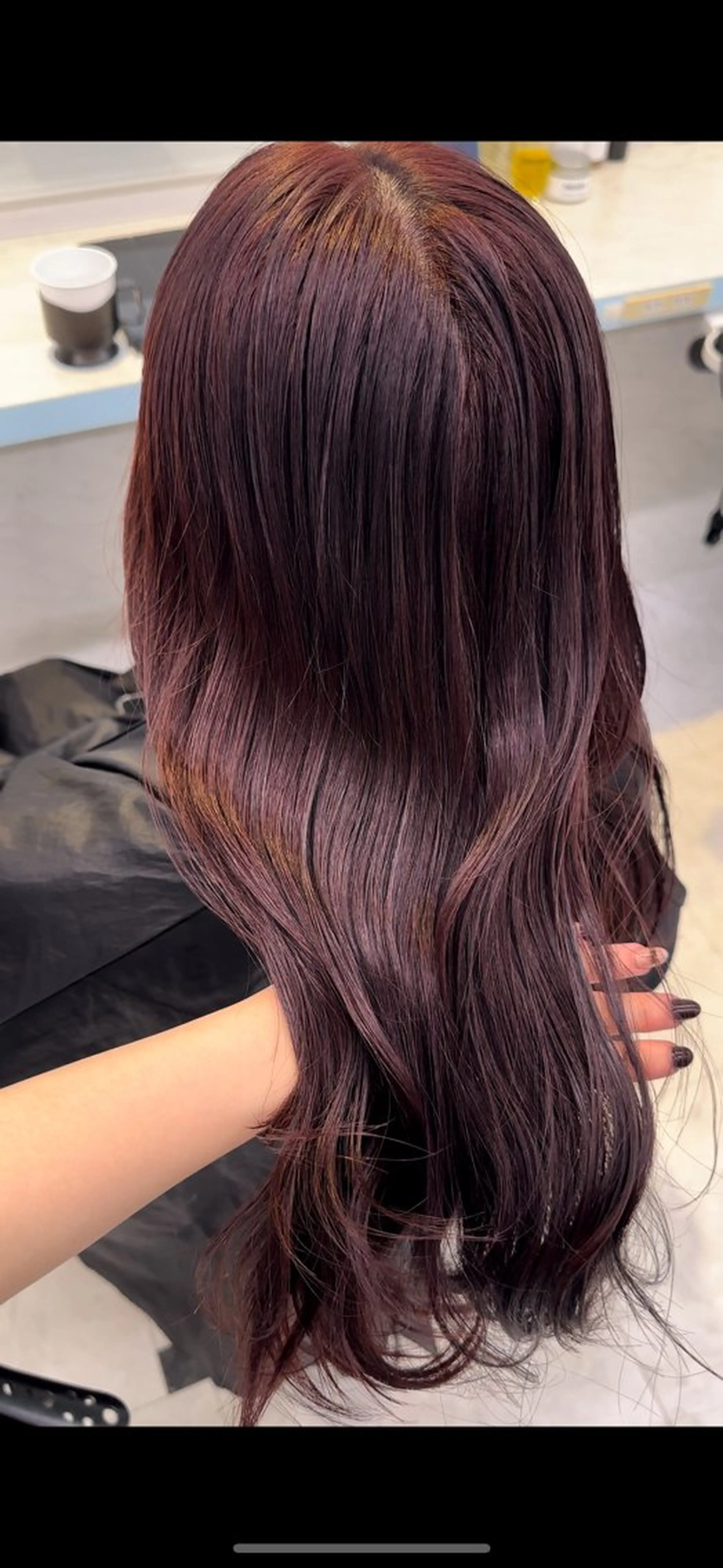 ロング カラー レッドカラー ヘアカラー ♥️暖色モテカラ ー♥️由夏のヘアスタイル