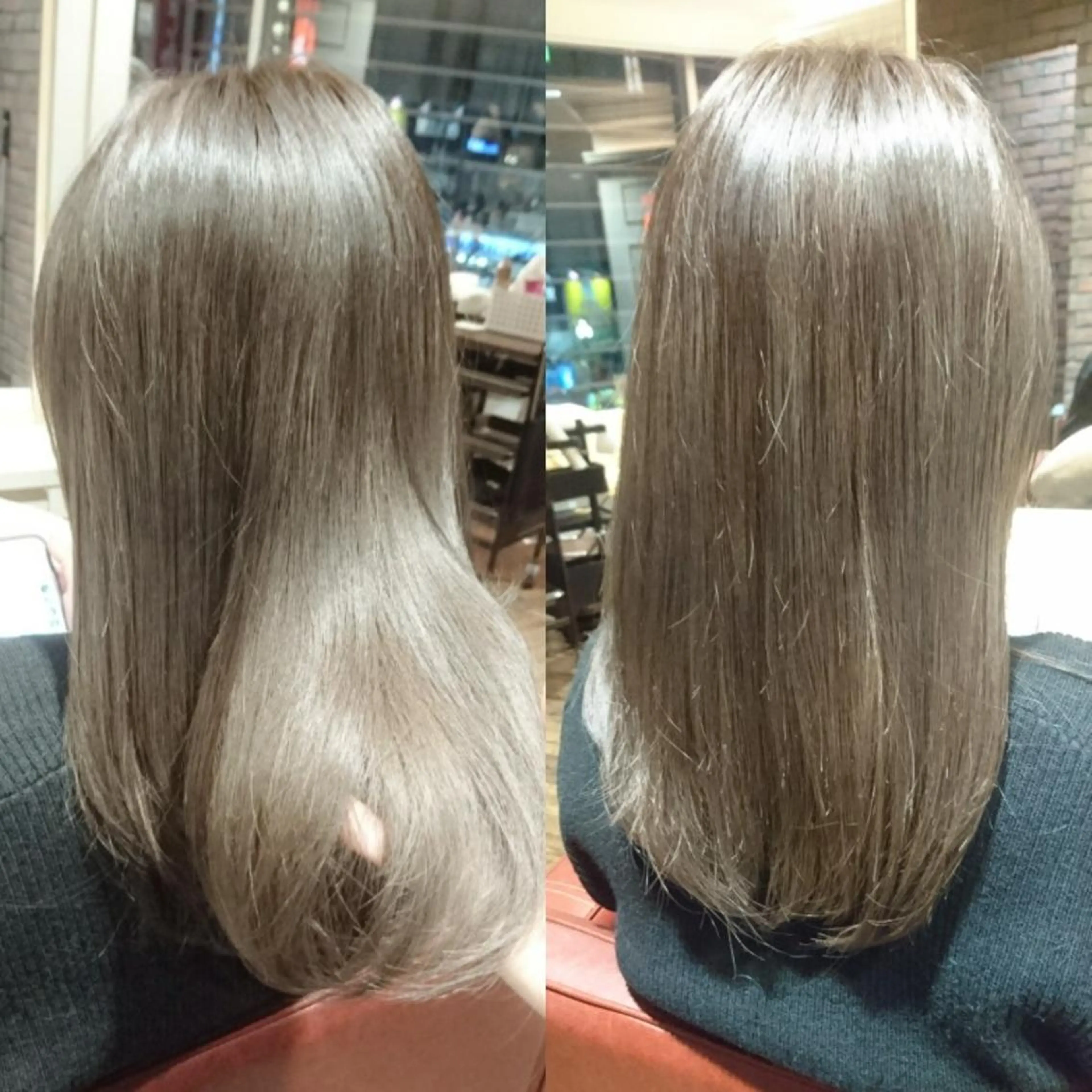 カラー セミロング グレージュ ハイライトカラー イルミナカラー ハイライト 永島 さとみのマツエク・マツパデザイン