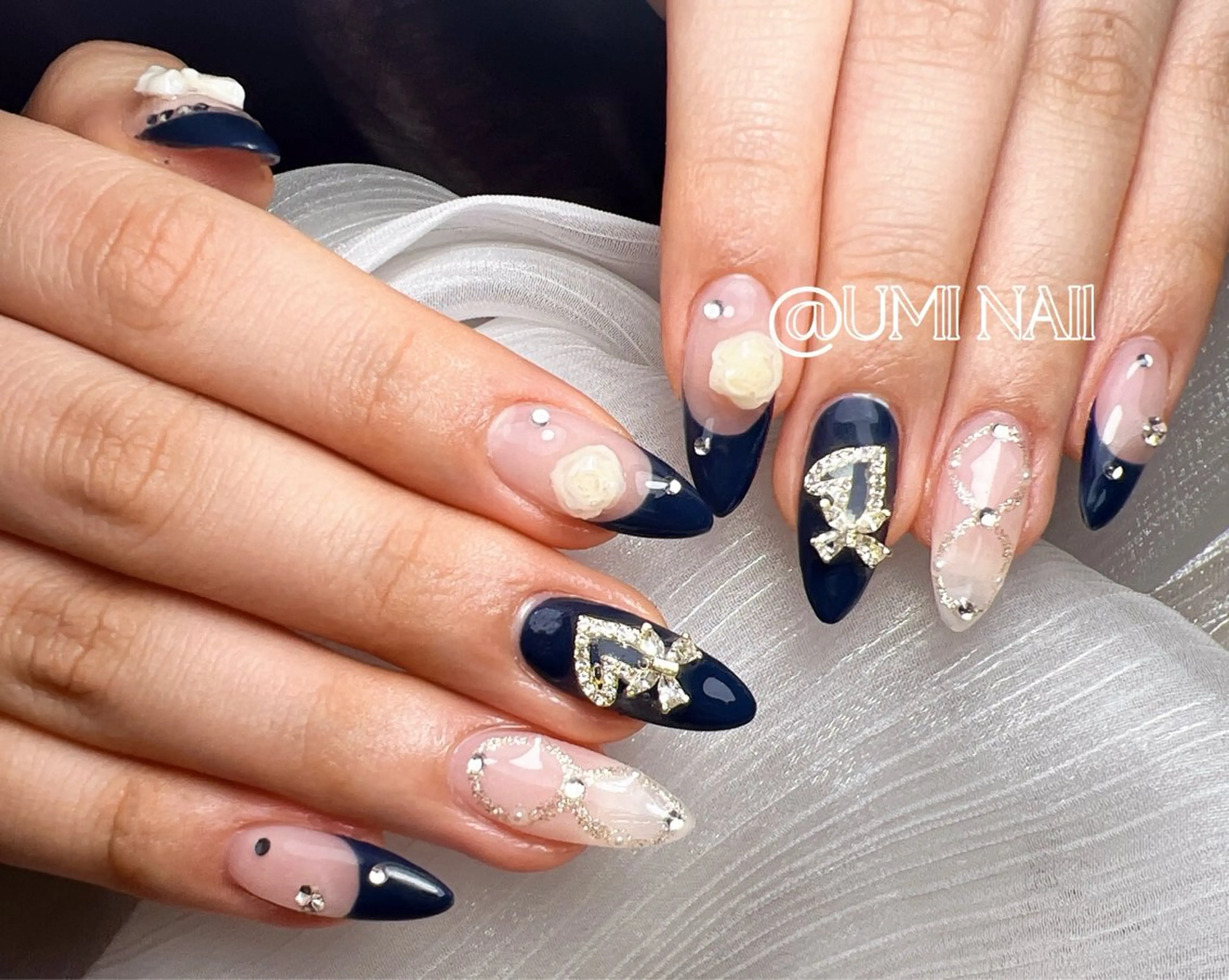 ネイル アートネイル フレンチネイル ジェルネイル ガラスフレンチ グラデーション ハンドネイル ハンドケア LUXE NAIL SALONのネイルデザイン