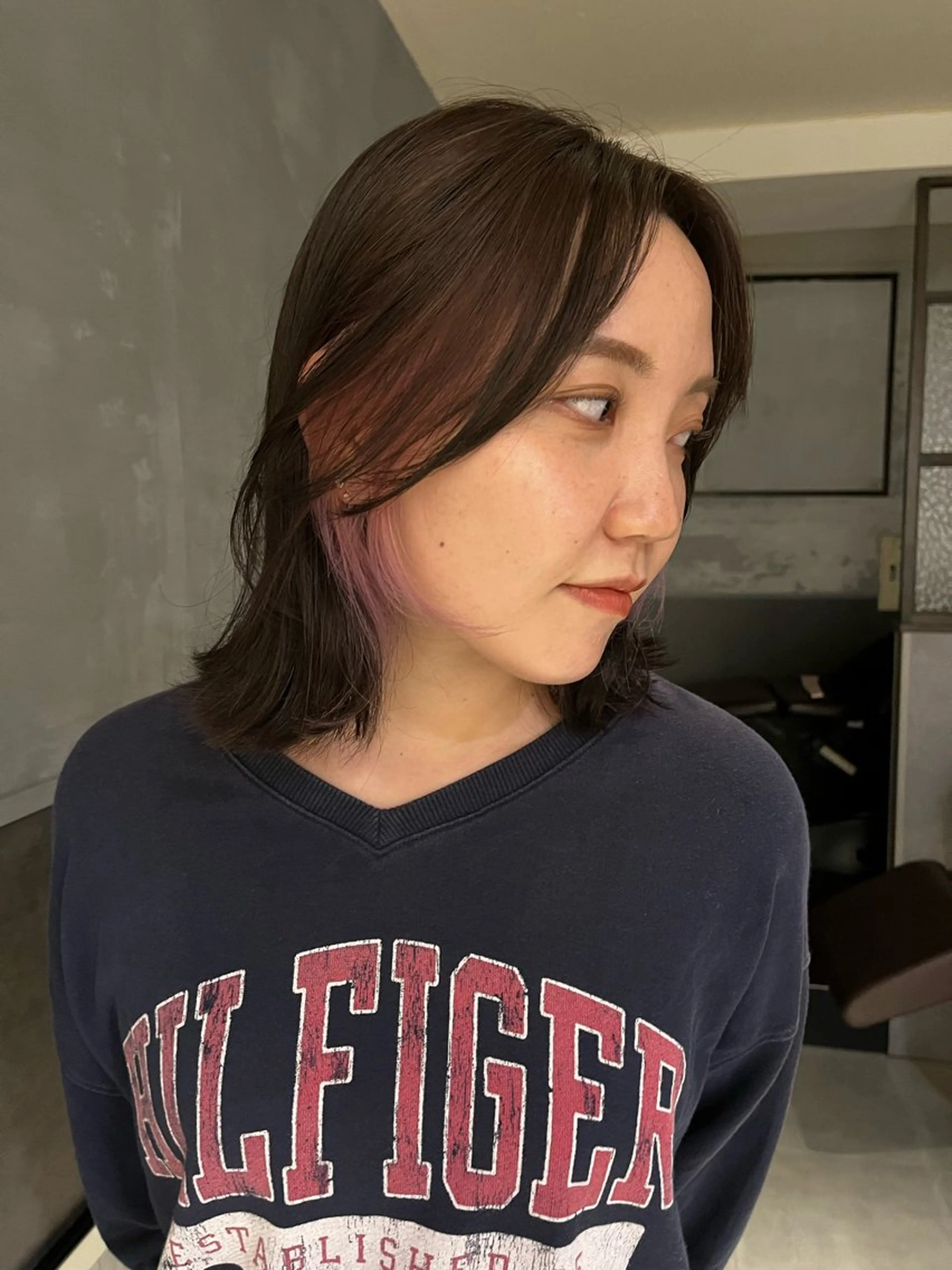 ミディアム カラー 田中 里奈のヘアスタイル