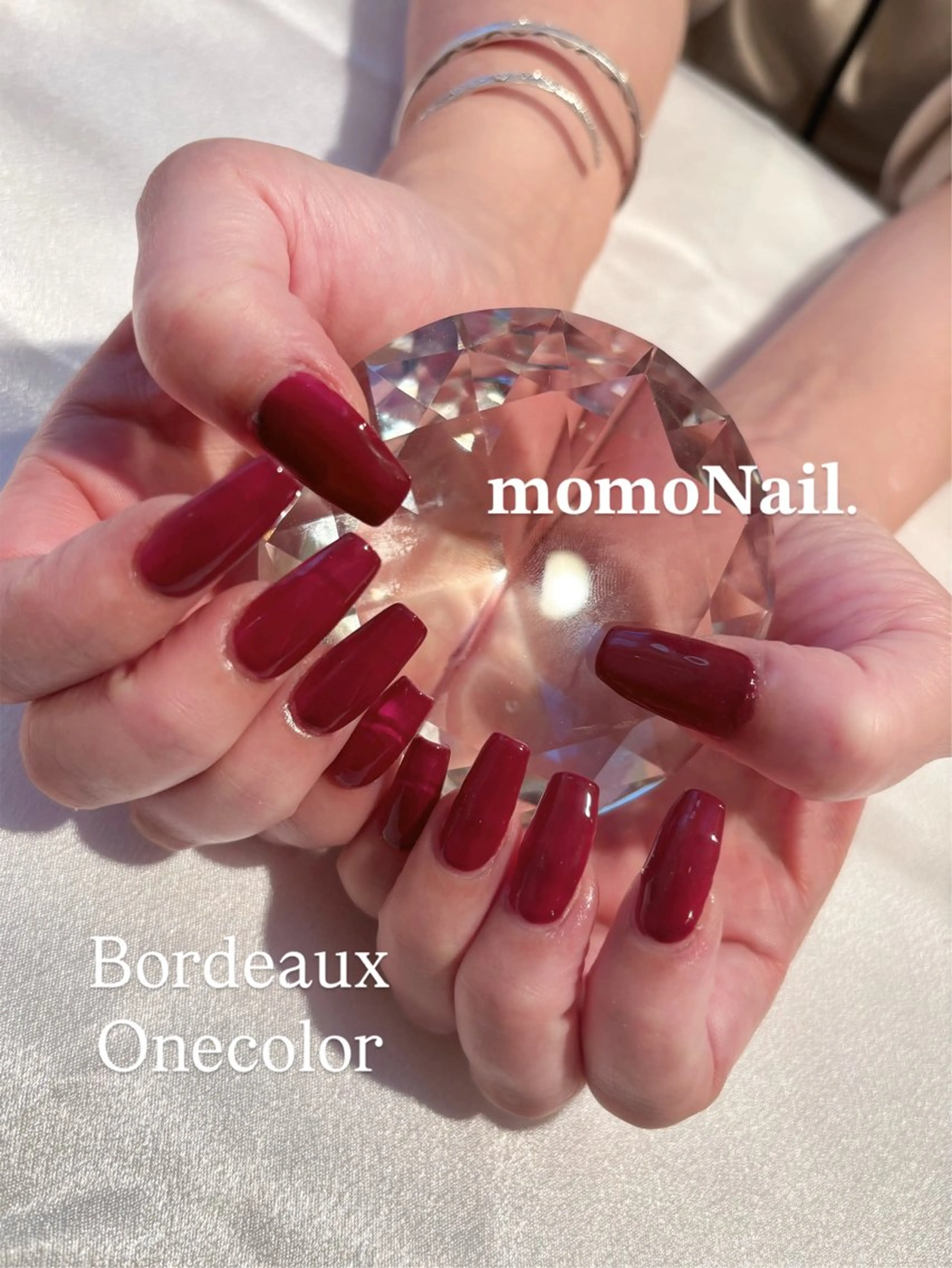 ネイル ボルドー ワンカラーネイル 赤色 ハンドネイル 🆕三郷市戸ヶ崎🎀 Ownerのネイルデザイン