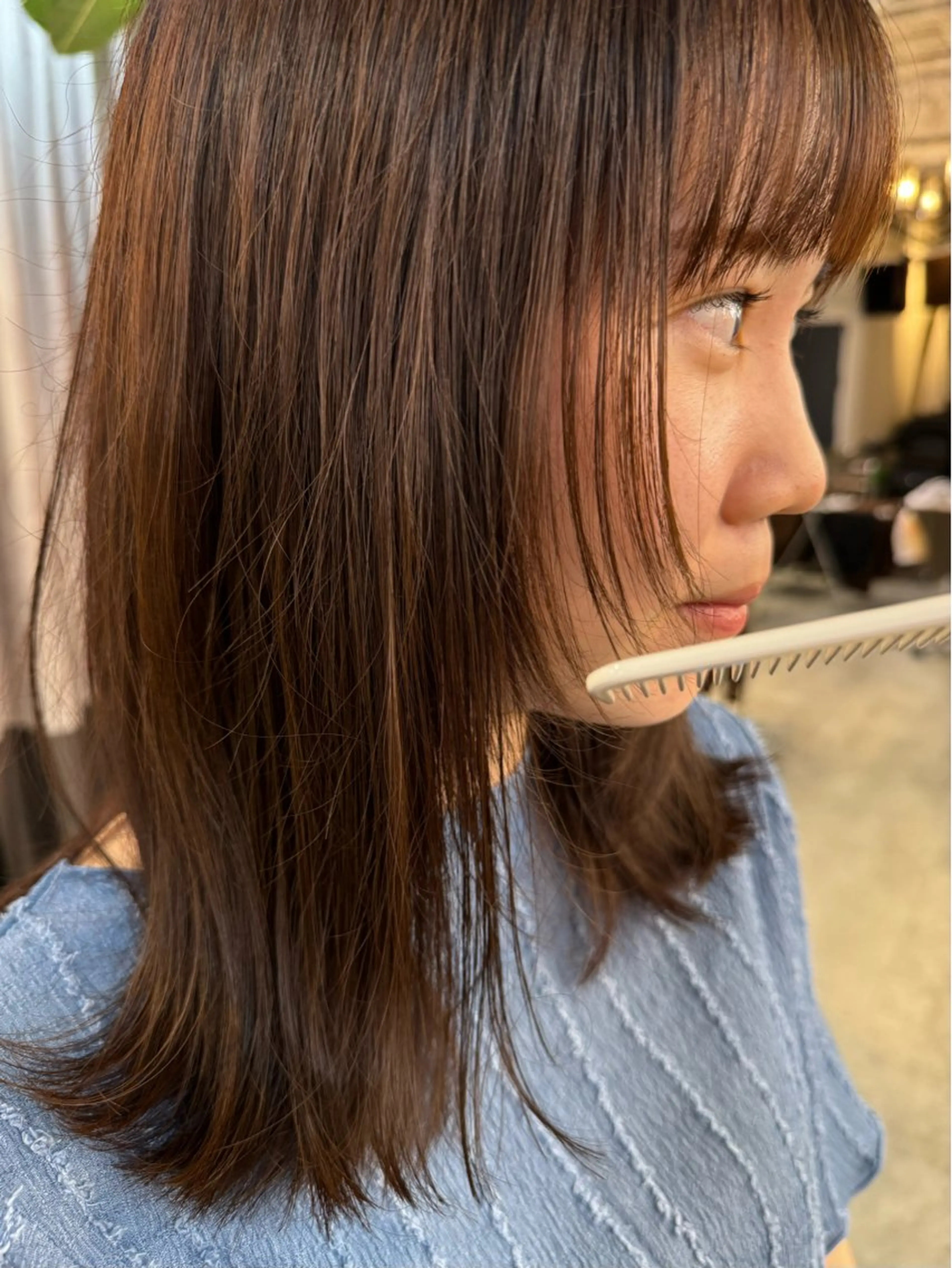 セミロング 顔まわりレイヤー 顔周りカット レイヤーカット hair&make   rite所属・小野田 航己のヘアスタイル