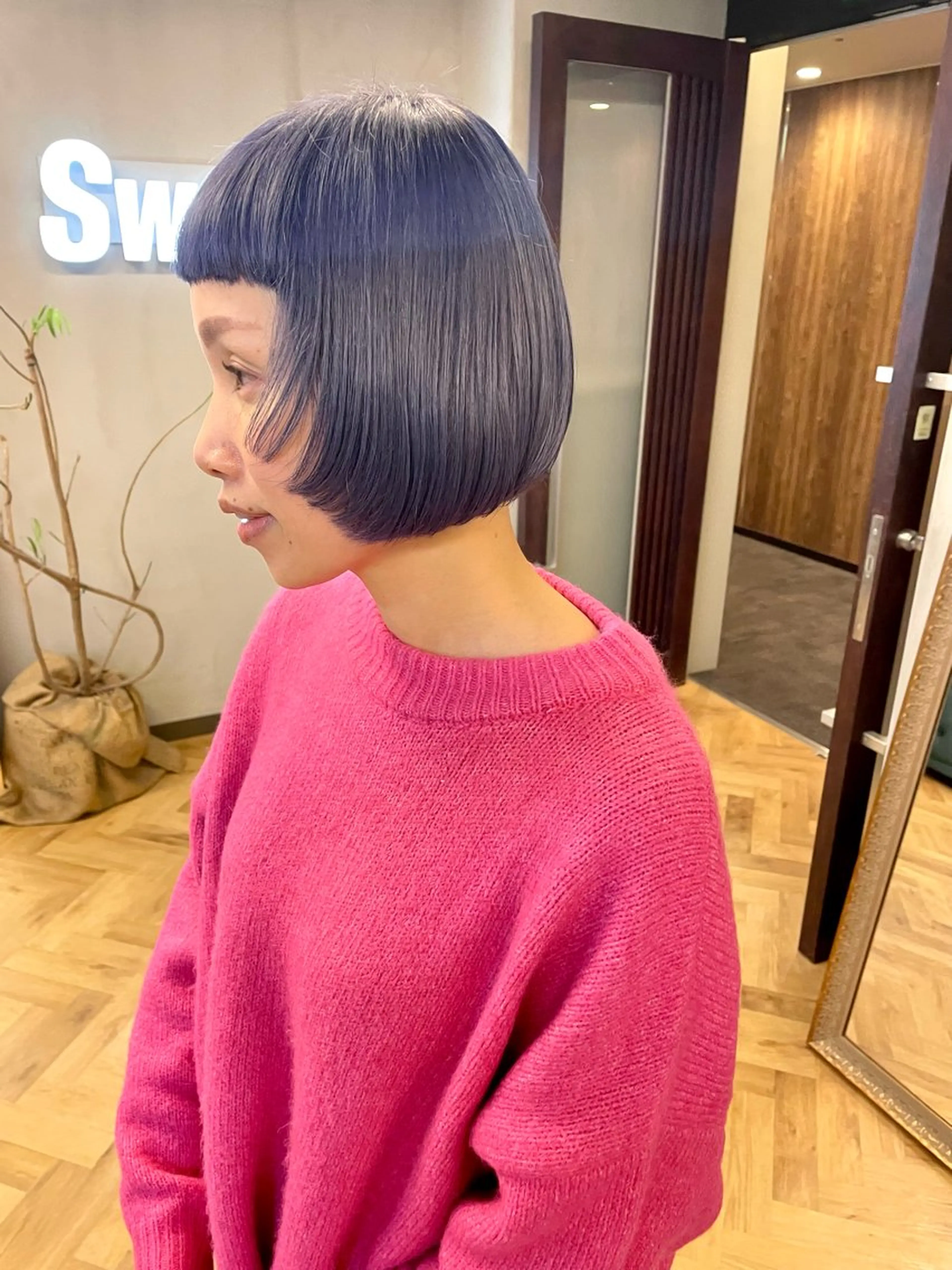 ミディアム カラー パーマ ヘアアレンジ メンズ ラベンダーカラー ラベンダーグレー カット ヘアカラー トリートメント tatsumi/ボブ ウルフ/レイヤーのヘアスタイル