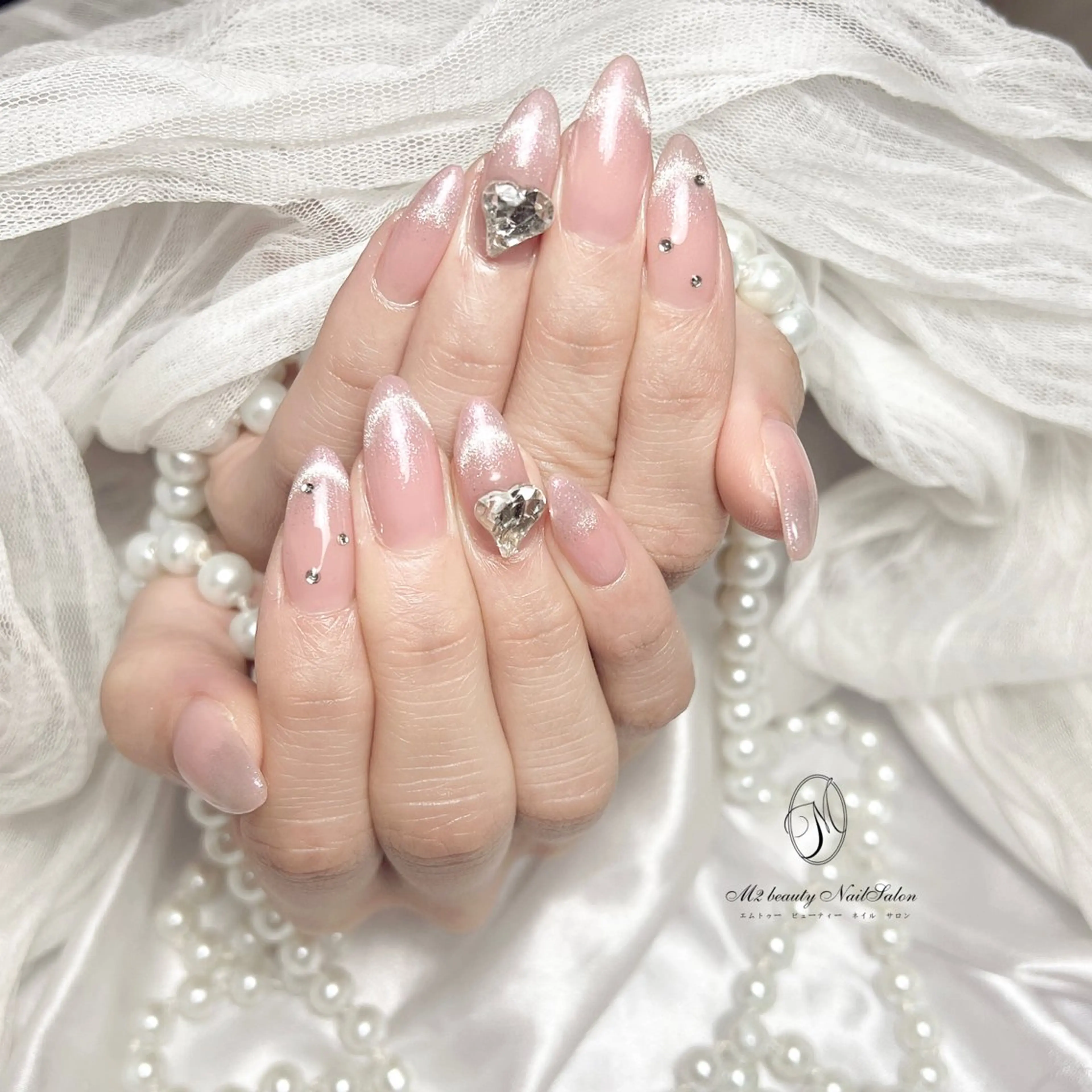 ネイル 長さ出し フットネイル フレンチネイル ガラスフレンチ グラデーション ハンドネイル M2beauty Renaのネイルデザイン