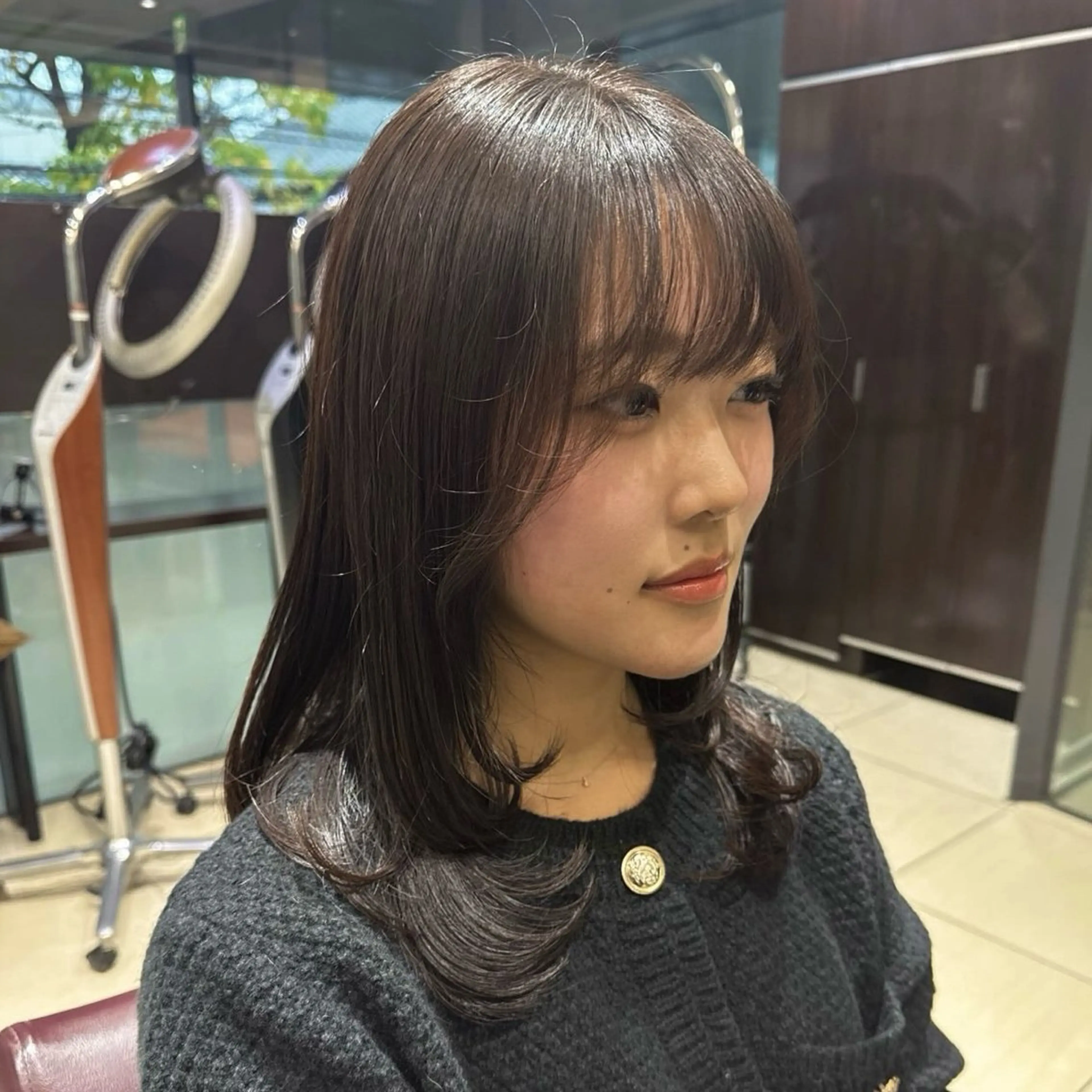 ミディアム パーマ カット パーマ トリートメント 韓国風/コテ巻き風 パーマ/るい🌀のヘアスタイル