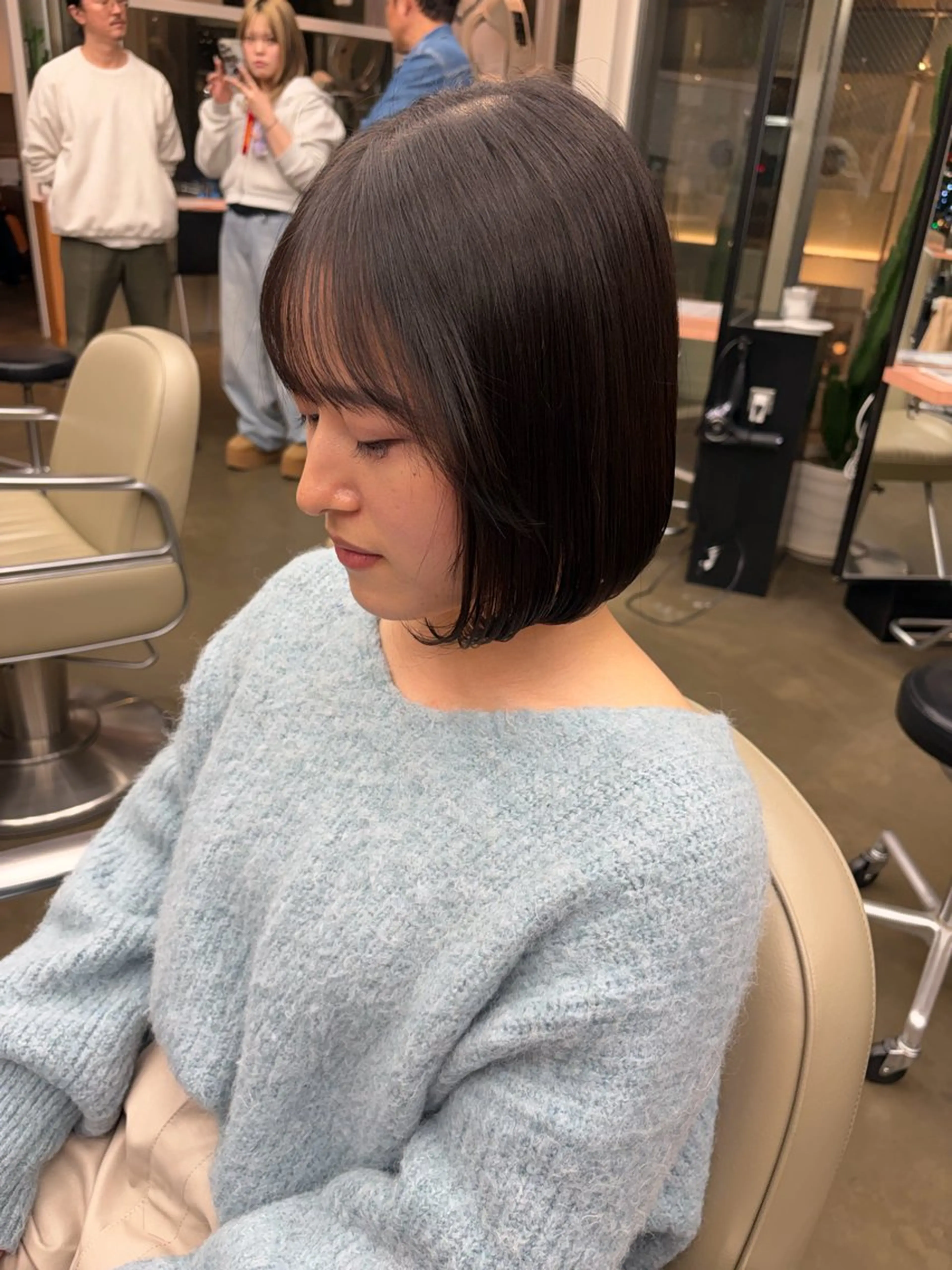 ショート ヘアアレンジ ボブ DIFINOaoyama所属・🎧ayaka/ボブ /透明感カラー🩵のヘアスタイル