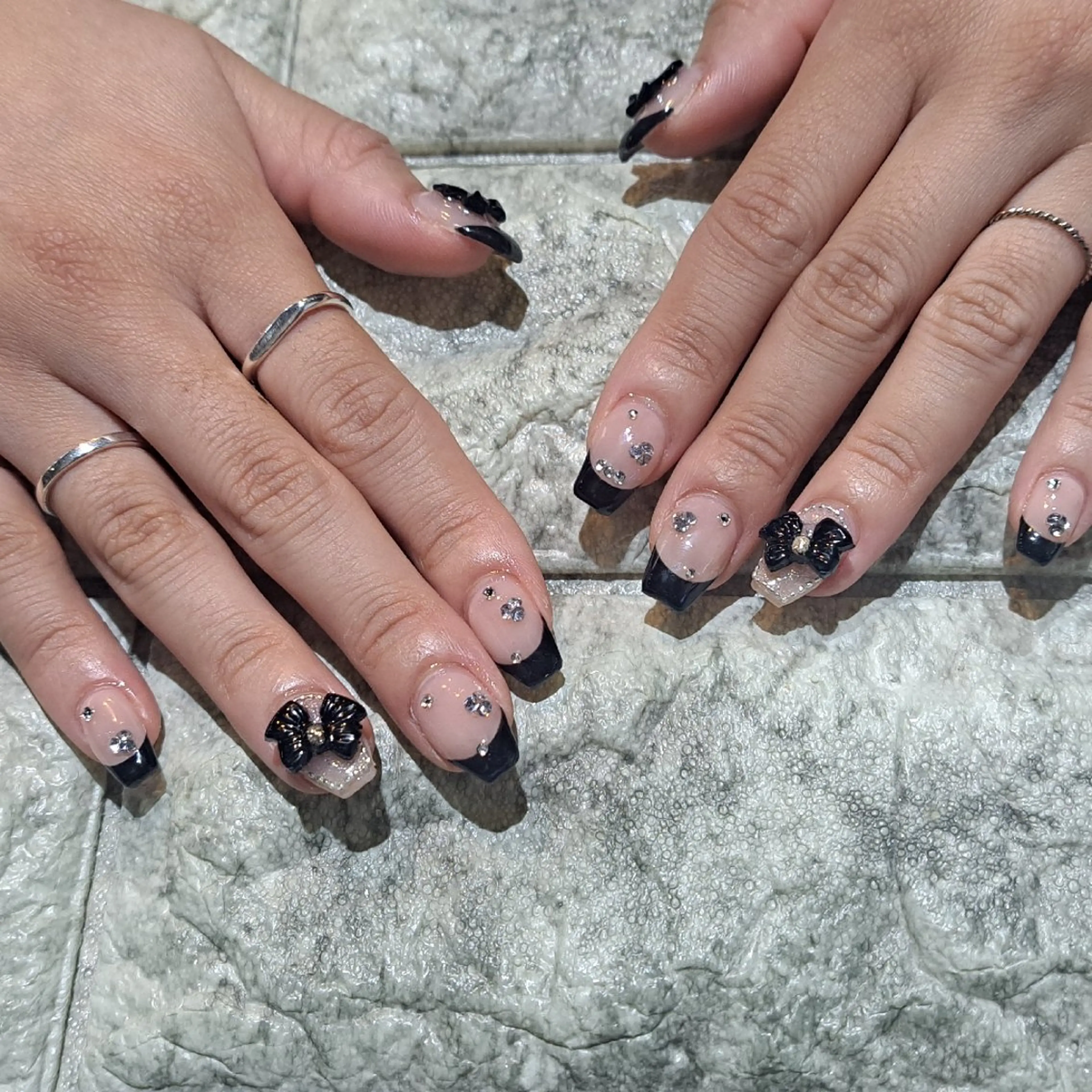 ネイル フレンチネイル ジェルネイル ガーリー 冬ネイル ハンドネイル RounGe町田店 🧸大谷のネイルデザイン