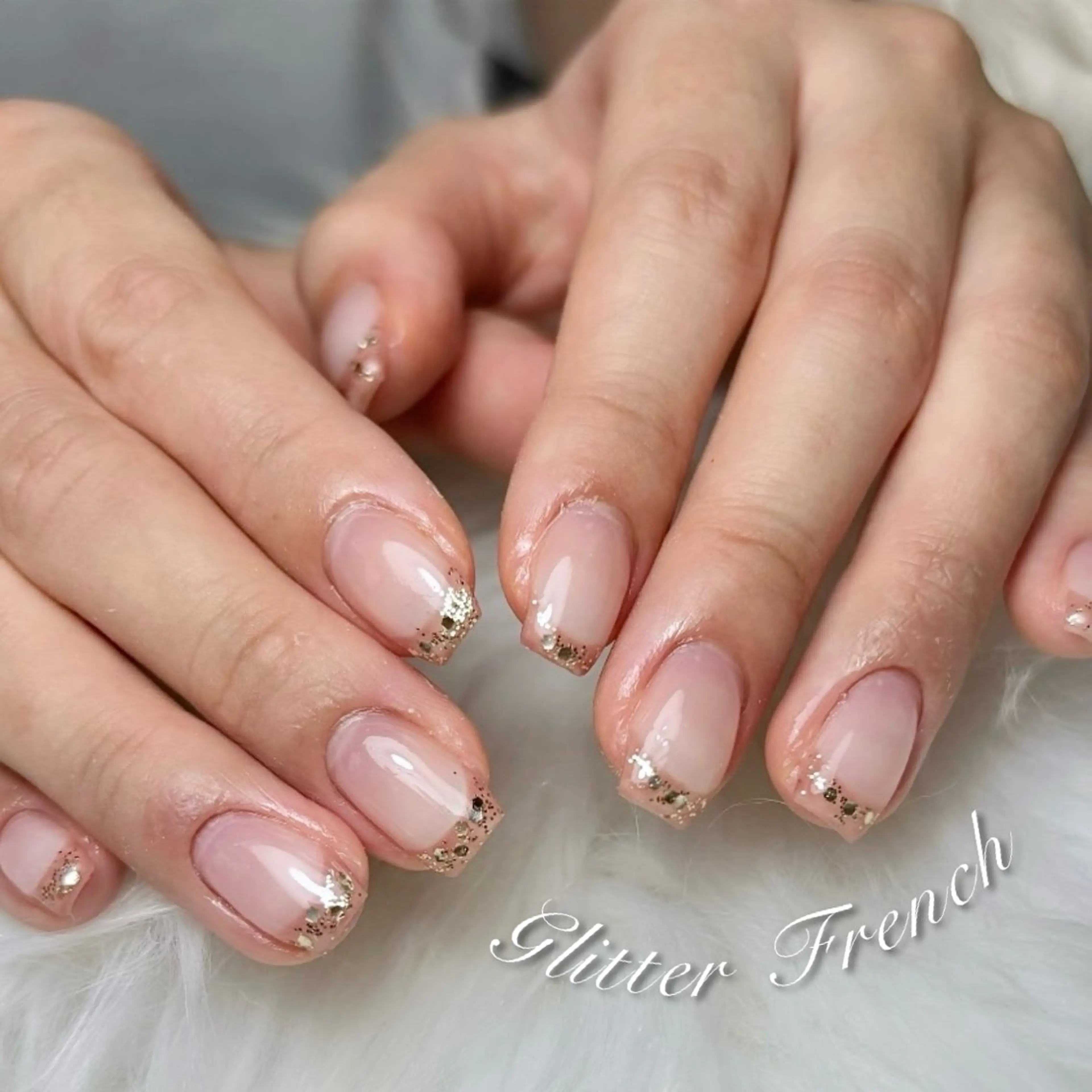 ネイル フレンチネイル ラメ(グリッター) SIRIUS所属・SIRIUS Mikaのネイルデザイン