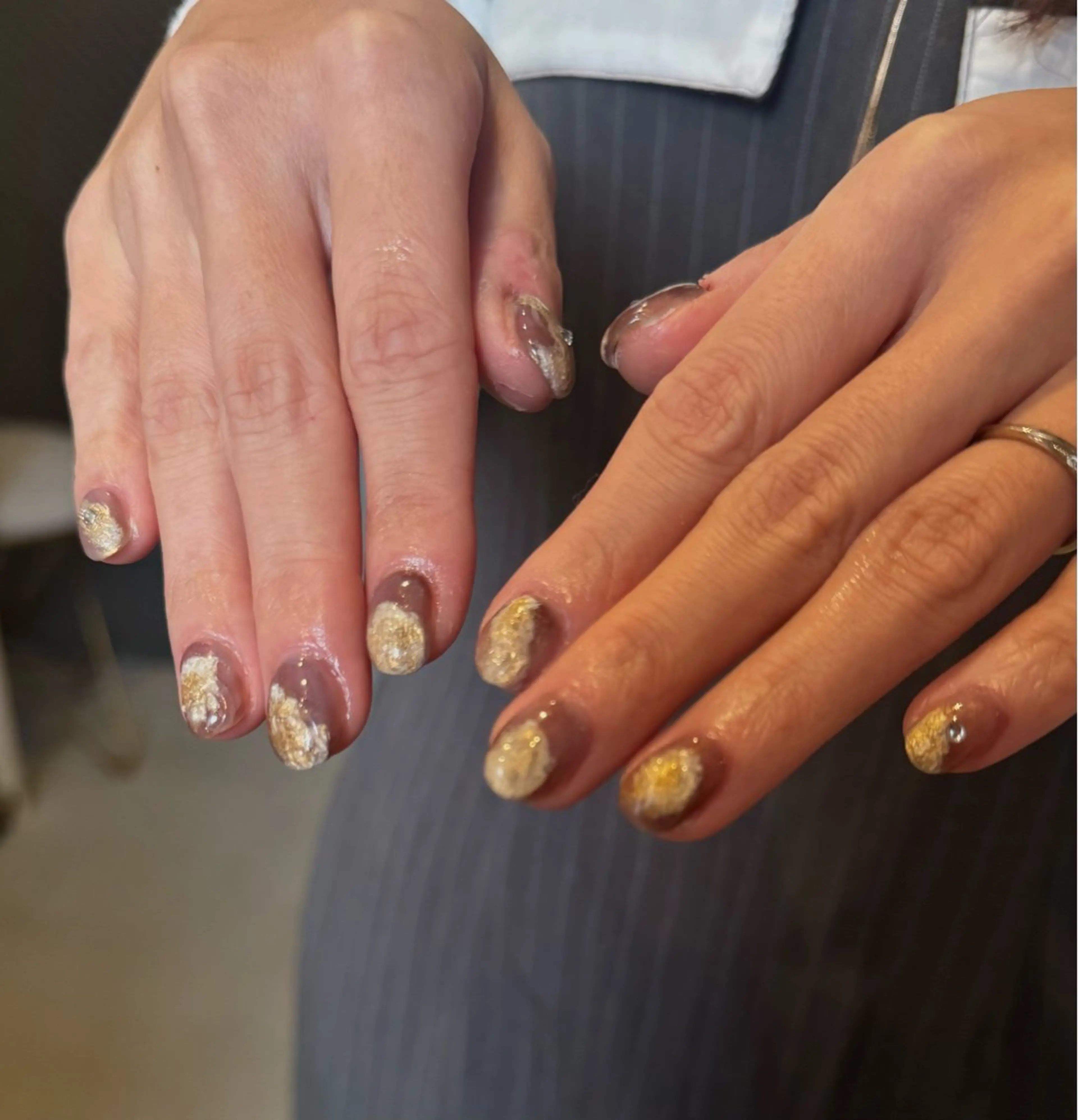 ネイル ニュアンスネイル ショートネイル シンプルネイル Yu_me(ユーミー)所属・Yu_me fuukaのネイルデザイン