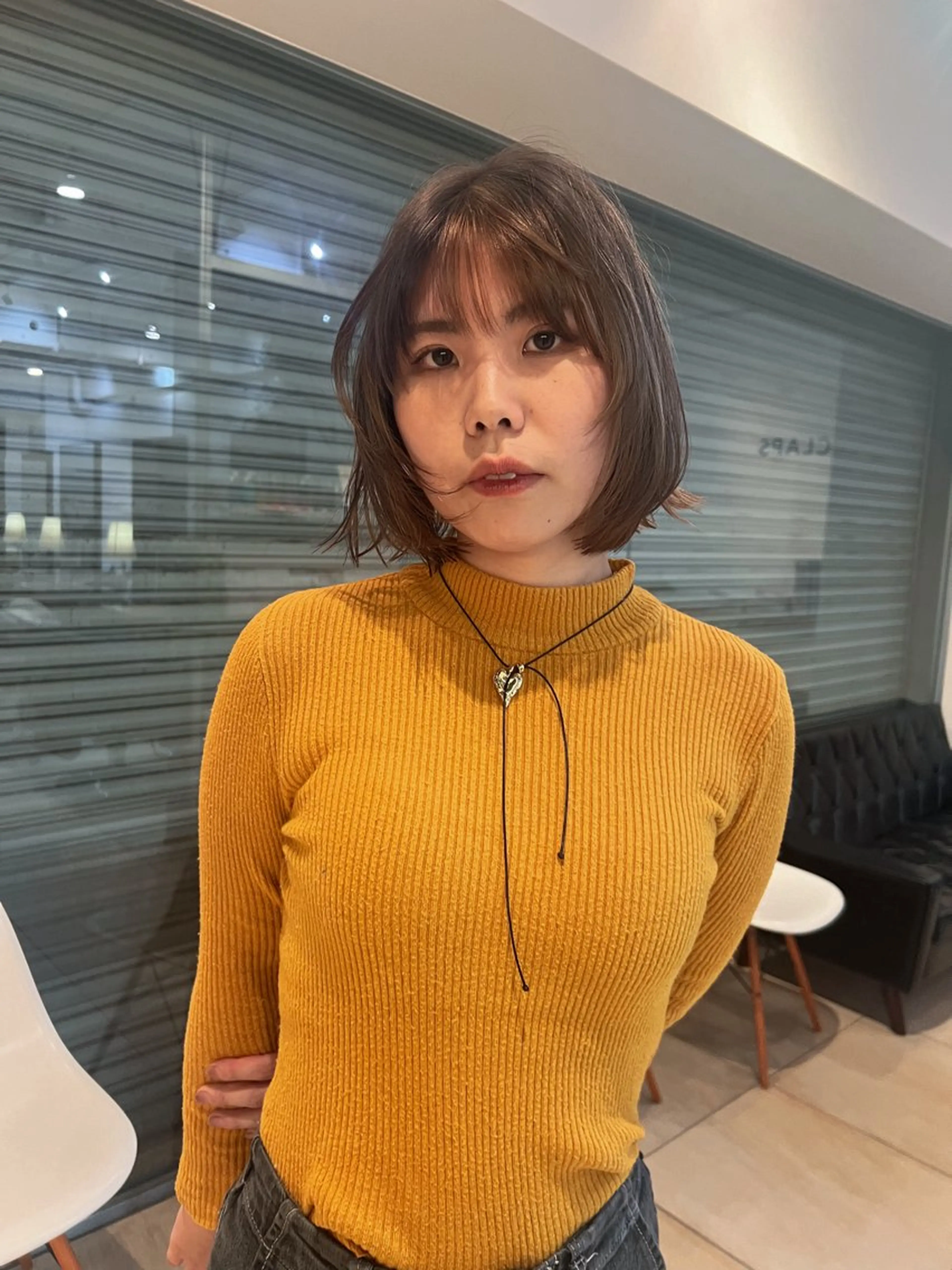 ショート 顔周りカット レイヤーカット リリカ🐈‍⬛ブリー チカラー/上永谷のヘアスタイル