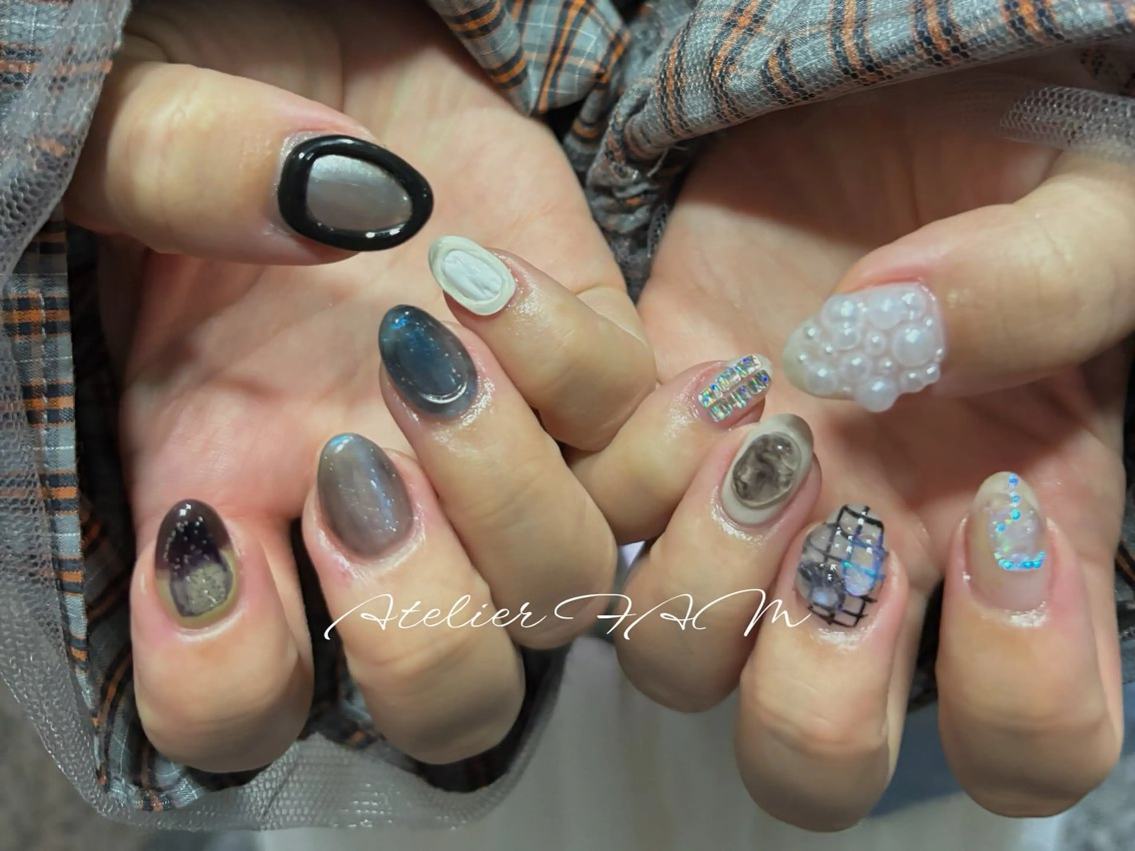 ミディアム ハンドネイル nail&eyelashsalon atelier fam上本町店所属・アトリエ FAMのネイルデザイン