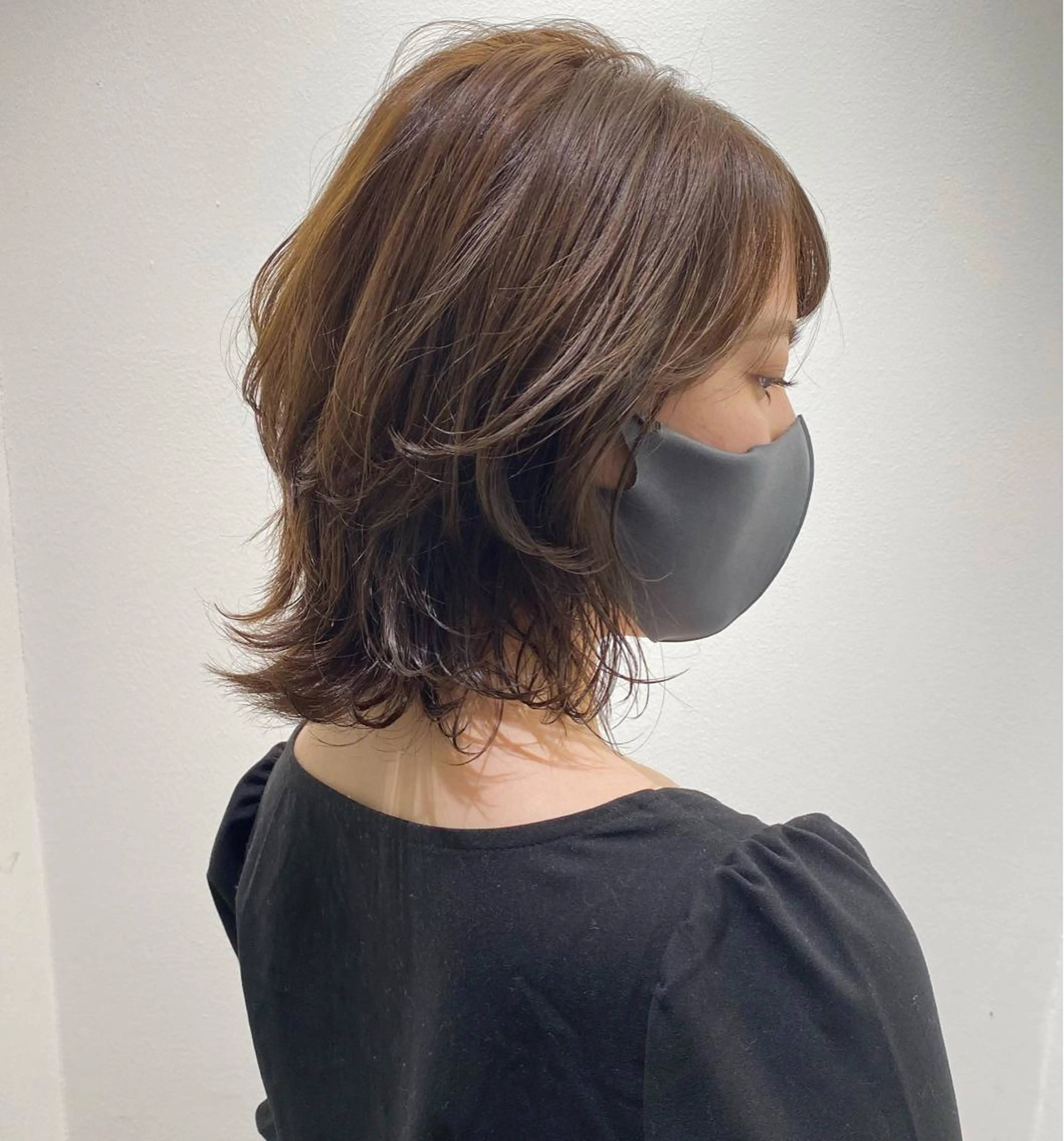 ミディアム カット ヘアカラー トリートメント ちばた/レイヤー 似合わせ/大阪中津のヘアスタイル