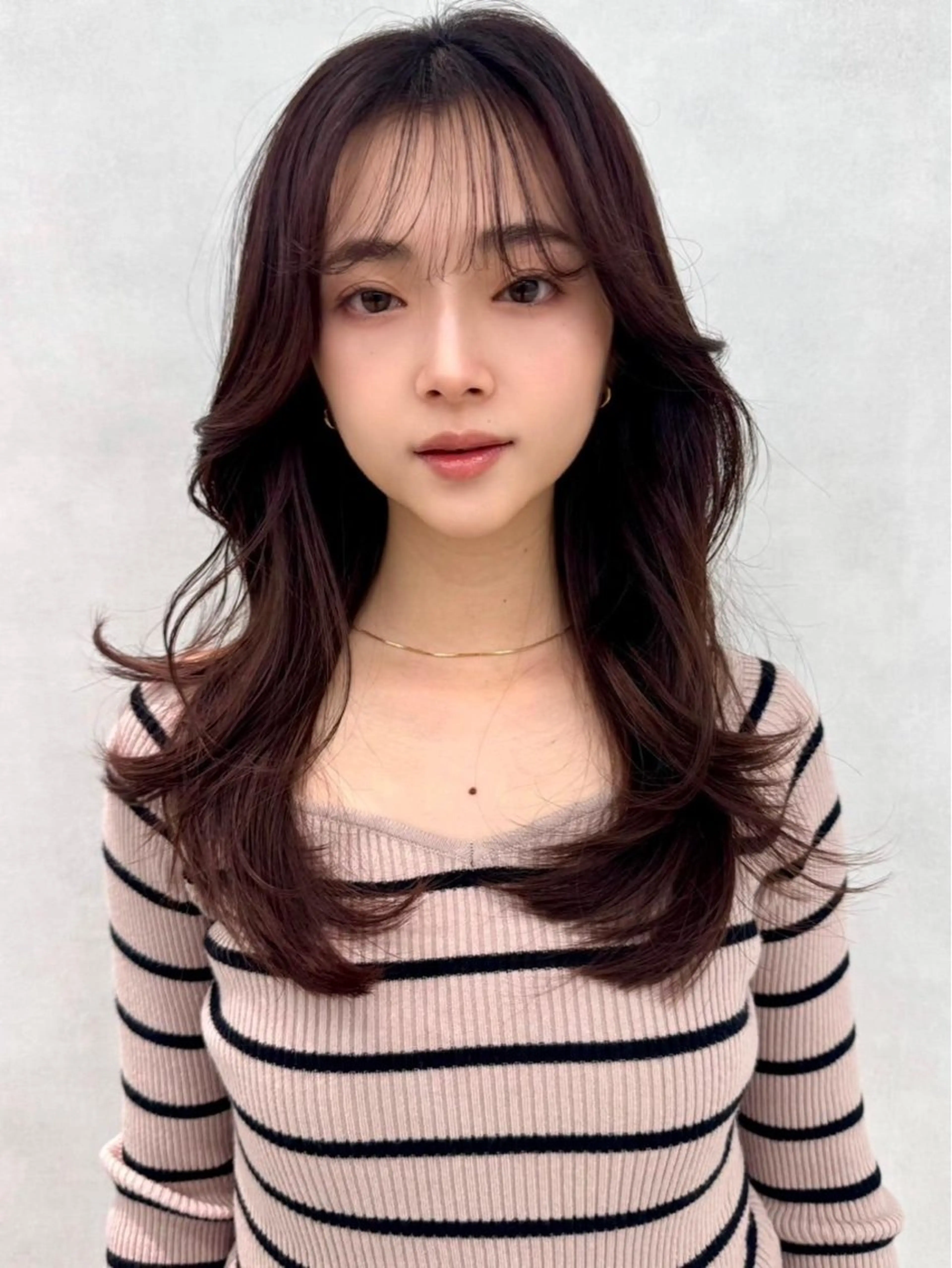 ロング カラー カット ヘアカラー トリートメント 🇰🇷韓国レイヤー ケアカラー／田川佑紀のヘアスタイル