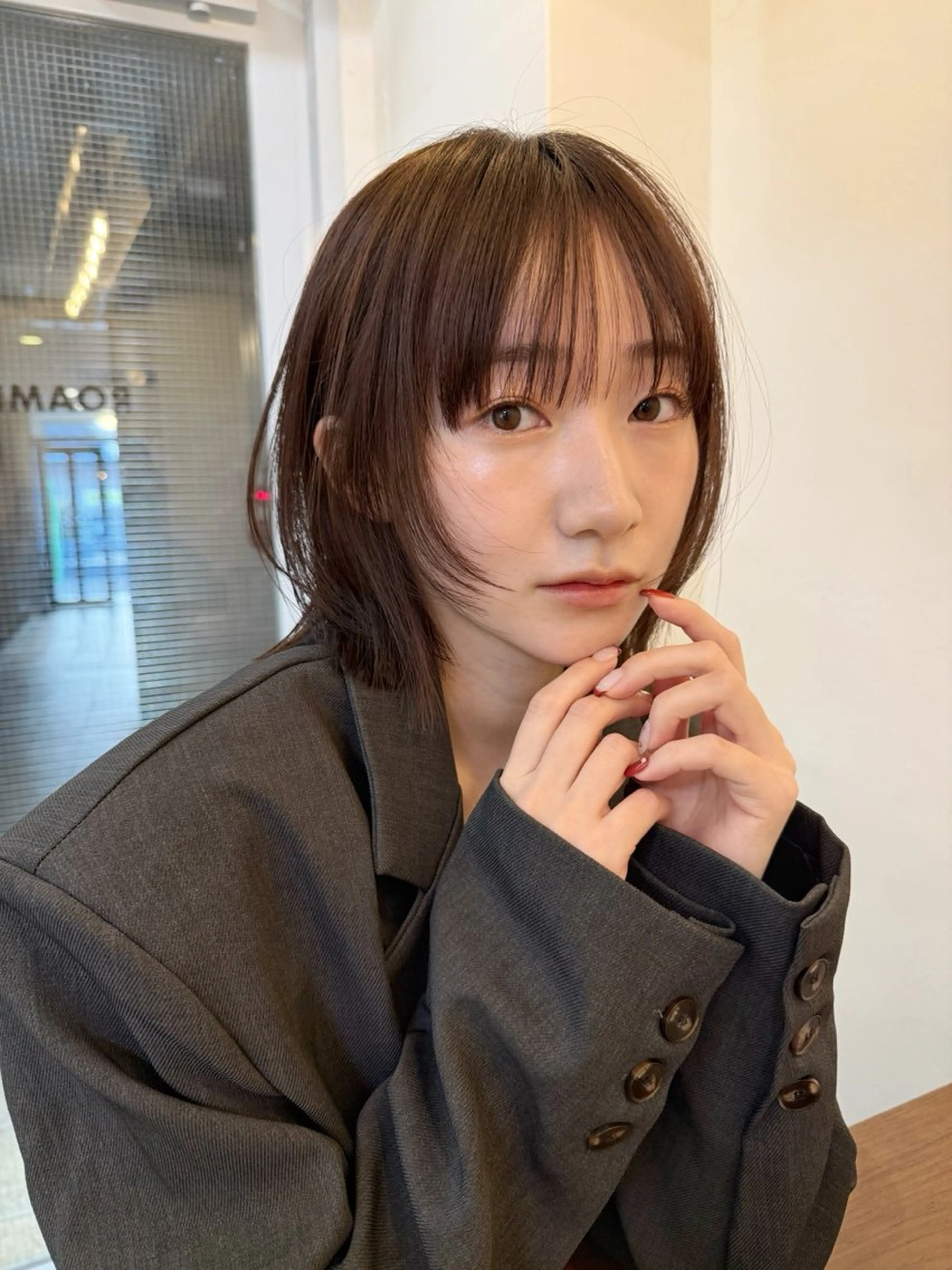 ミディアム カラー カット ヘアカラー トリートメント ‎♡アヤメ/レイヤー ボブ♡渋谷のヘアスタイル