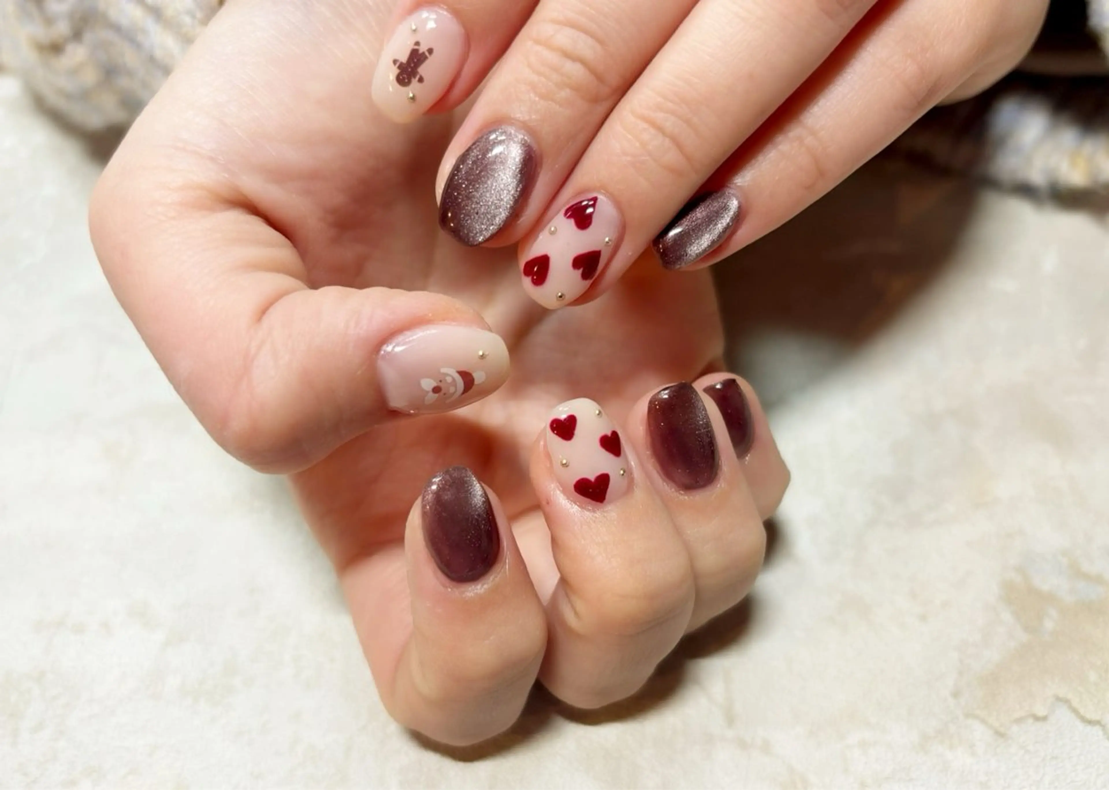 ネイル ハート マグネットネイル ハンドネイル private  nail monail所属・nail salon monailのネイルデザイン