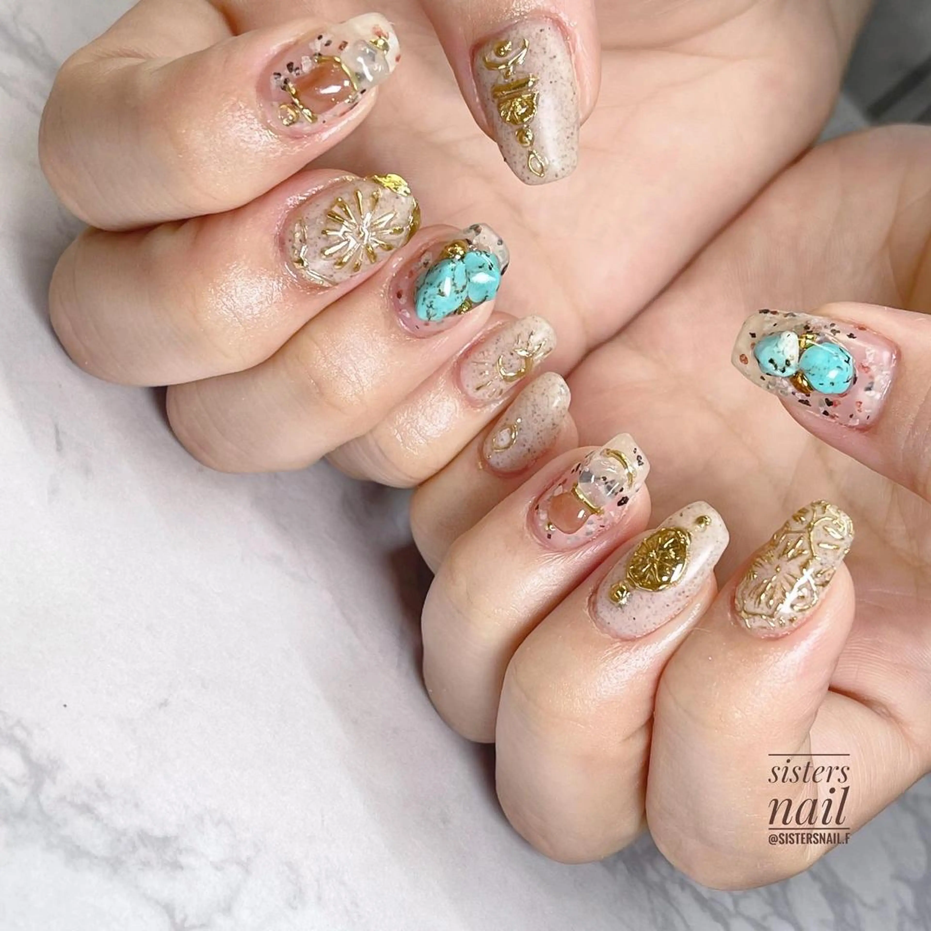 ネイル アートネイル ニュアンスネイル 夏ネイル sisters nail.fのネイルデザイン