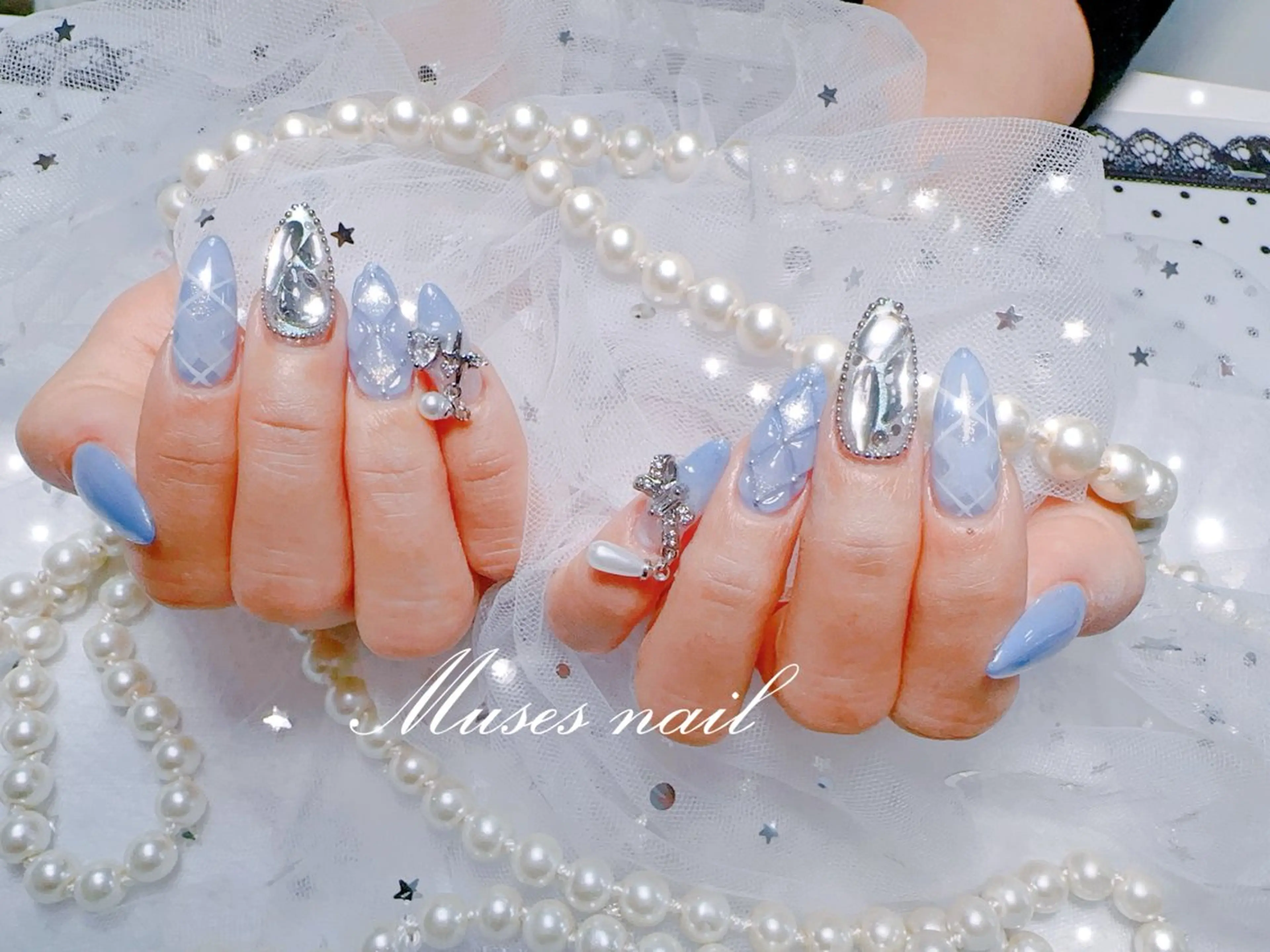 ネイル オーロラネイル チークネイル 長さ出し フレンチネイル ジェルネイル MUSES  NAIL  SALON所属・MUSES ネイルのネイルデザイン