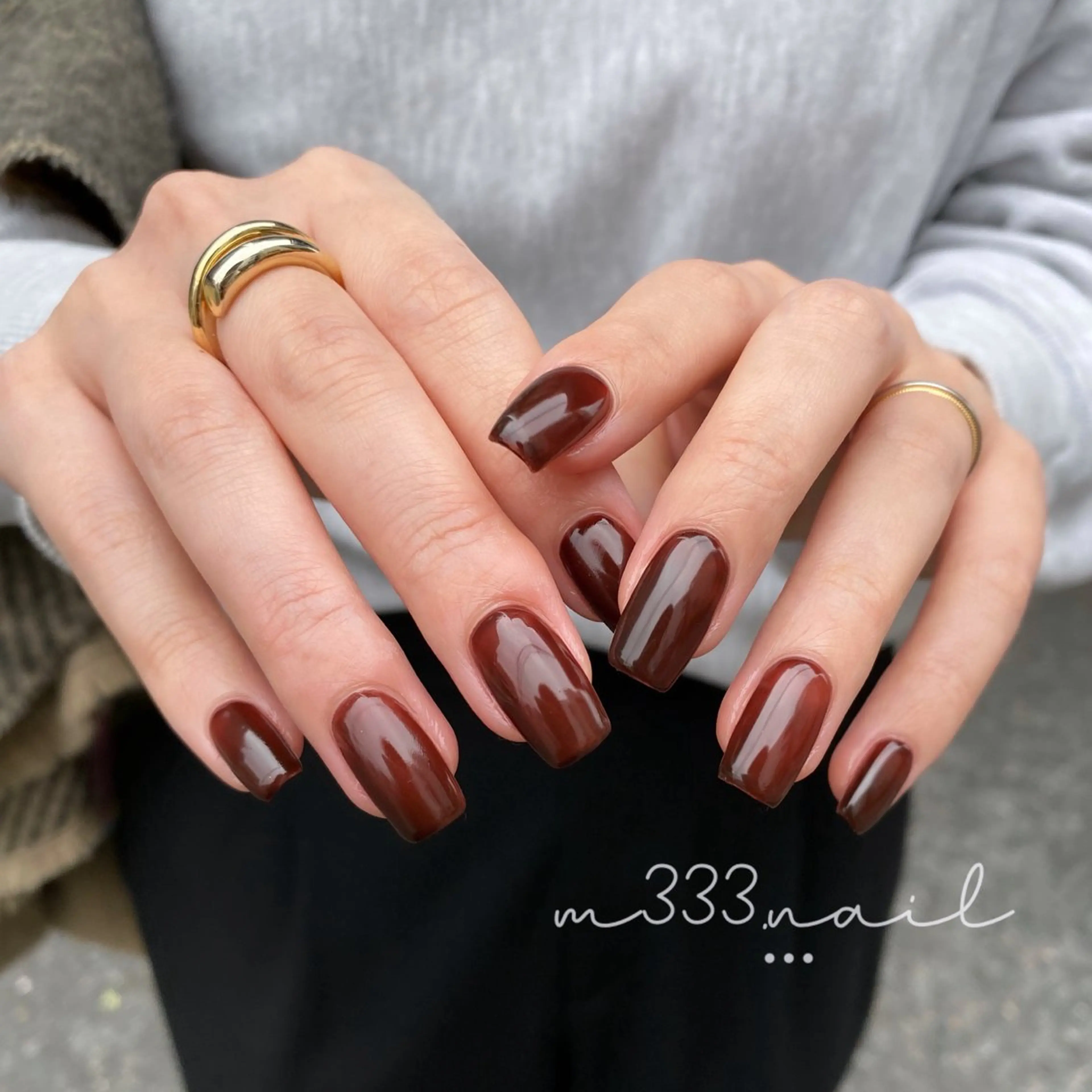 ネイル ボルドー ブラウン ワンカラーネイル シンプルネイル ハンドネイル hair  MILE.所属・MILE. mukonosouのネイルデザイン