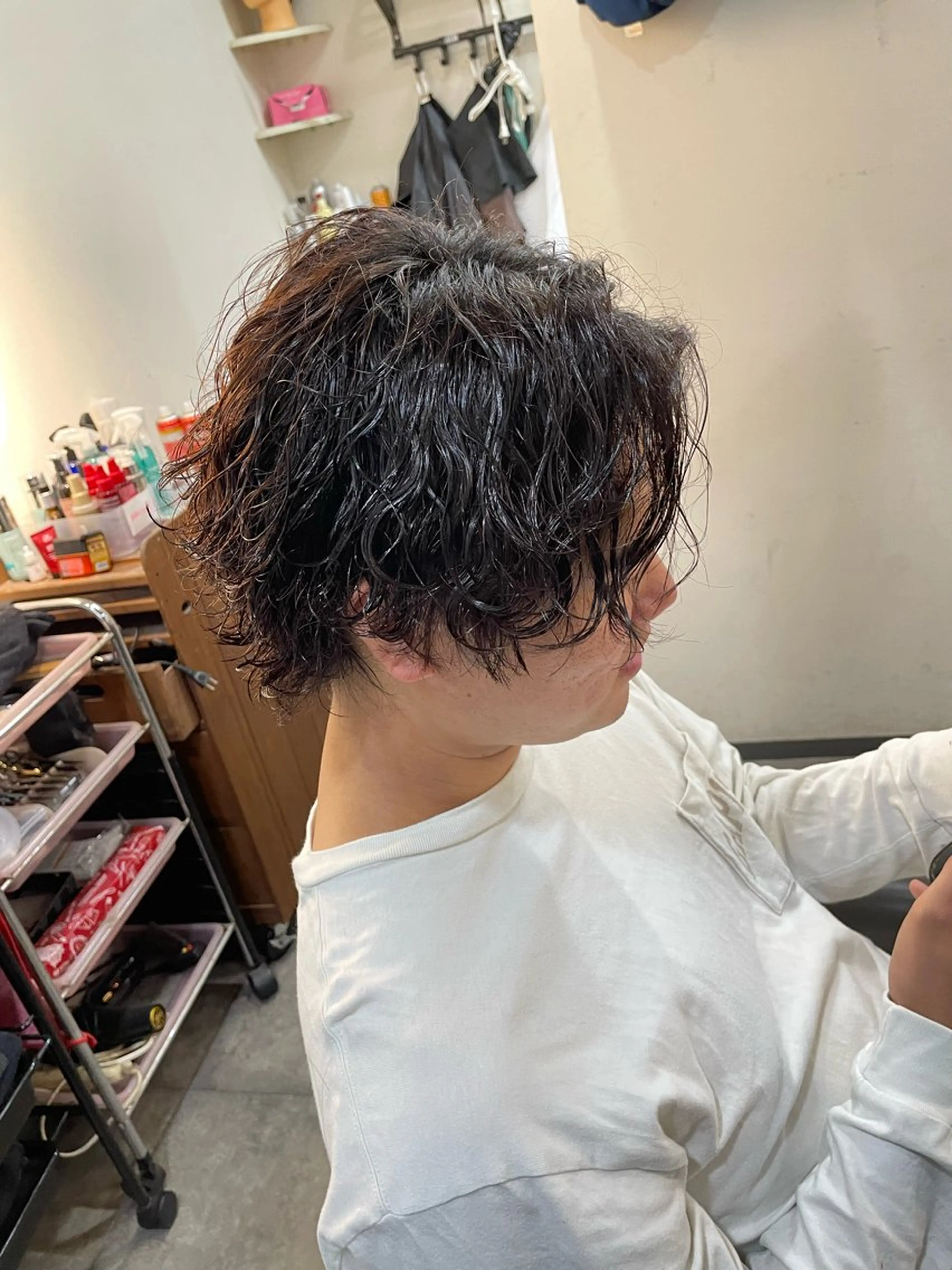 ミディアム パーマ メンズ カット パーマ Leggu所属・木田 智大のヘアスタイル