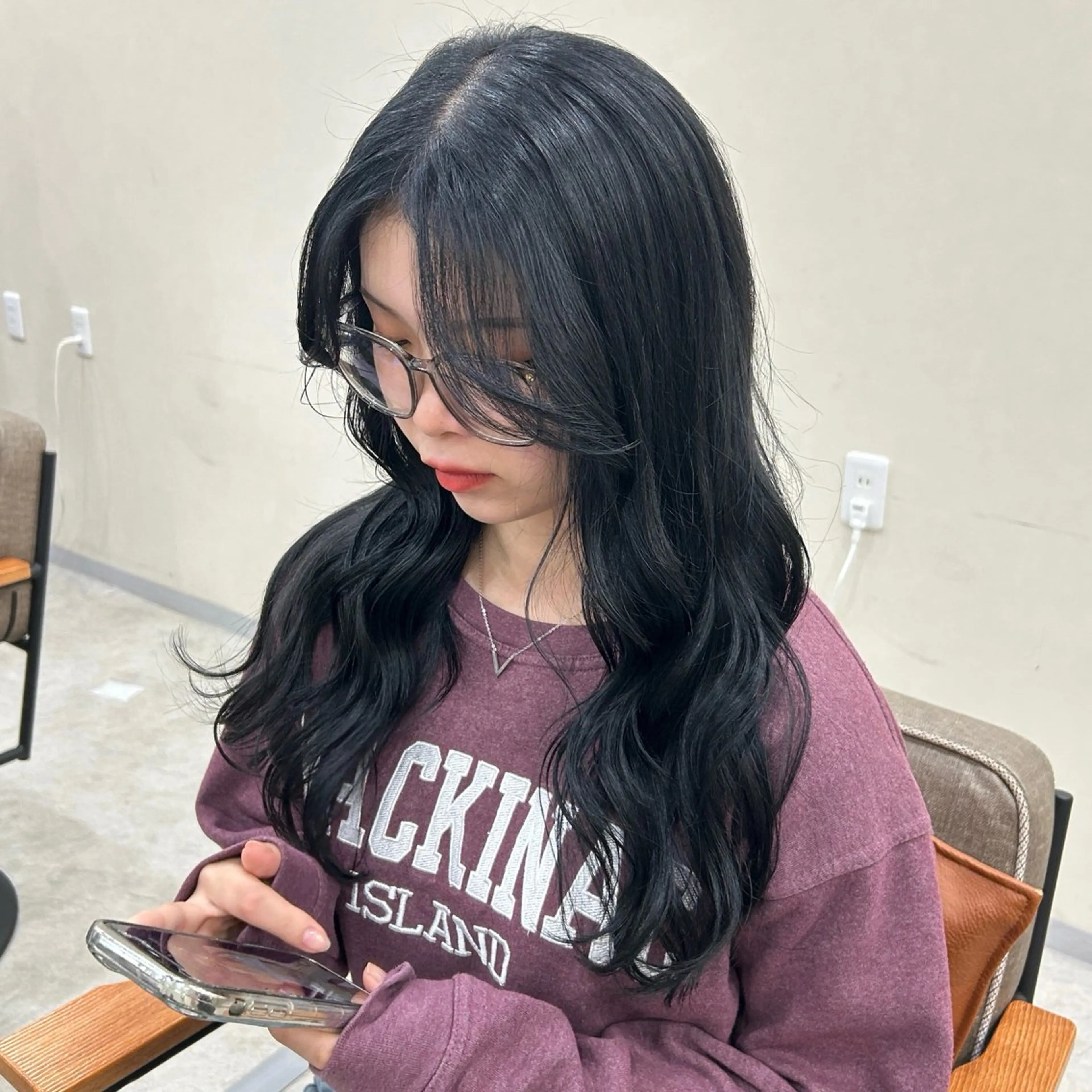 ロング カット ヘアカラー トリートメント MIDORI🌙 透明感/ベージュのヘアスタイル