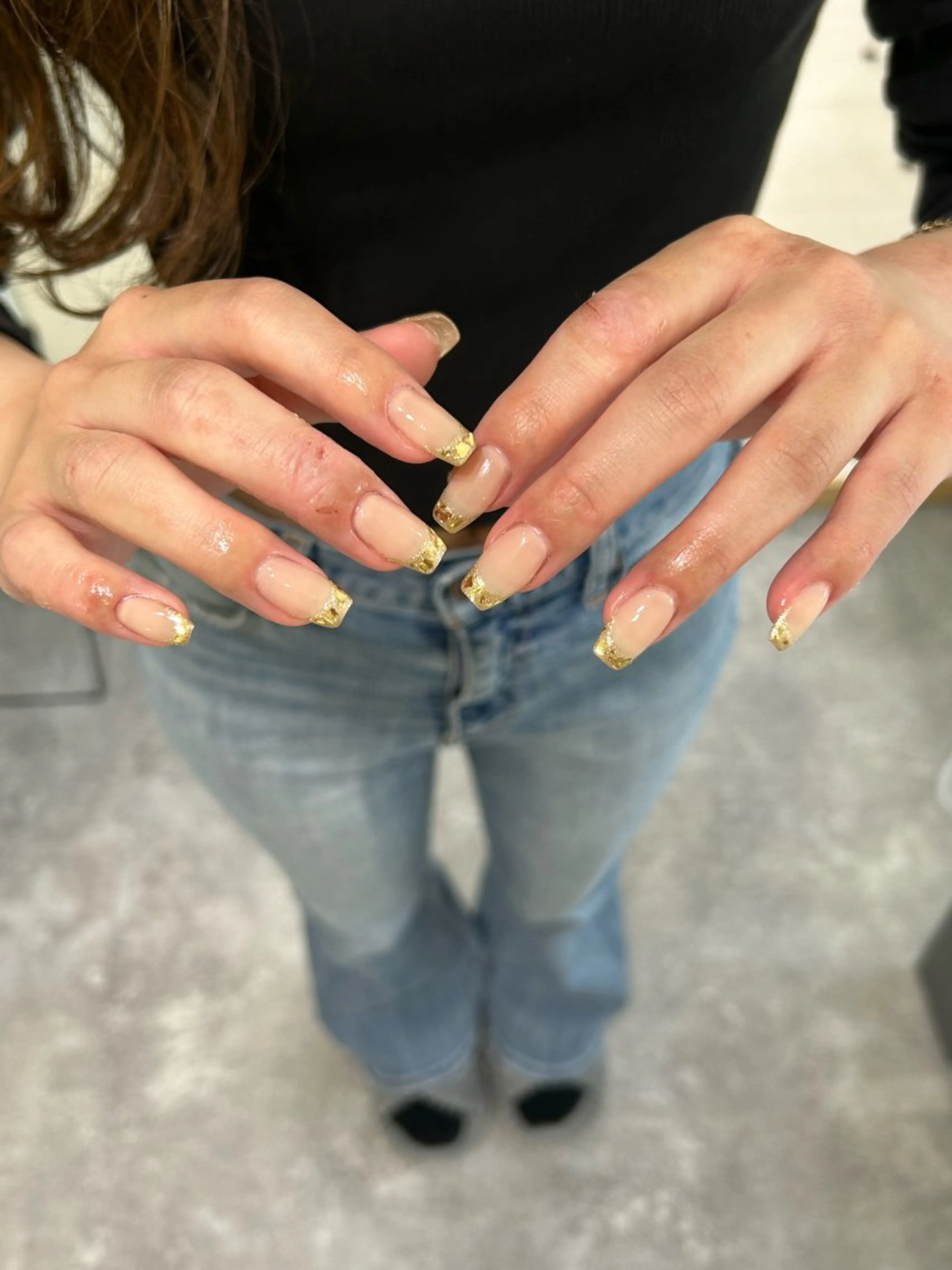 ネイル フレンチネイル ガラスフレンチ Ray. Maayaのネイルデザイン