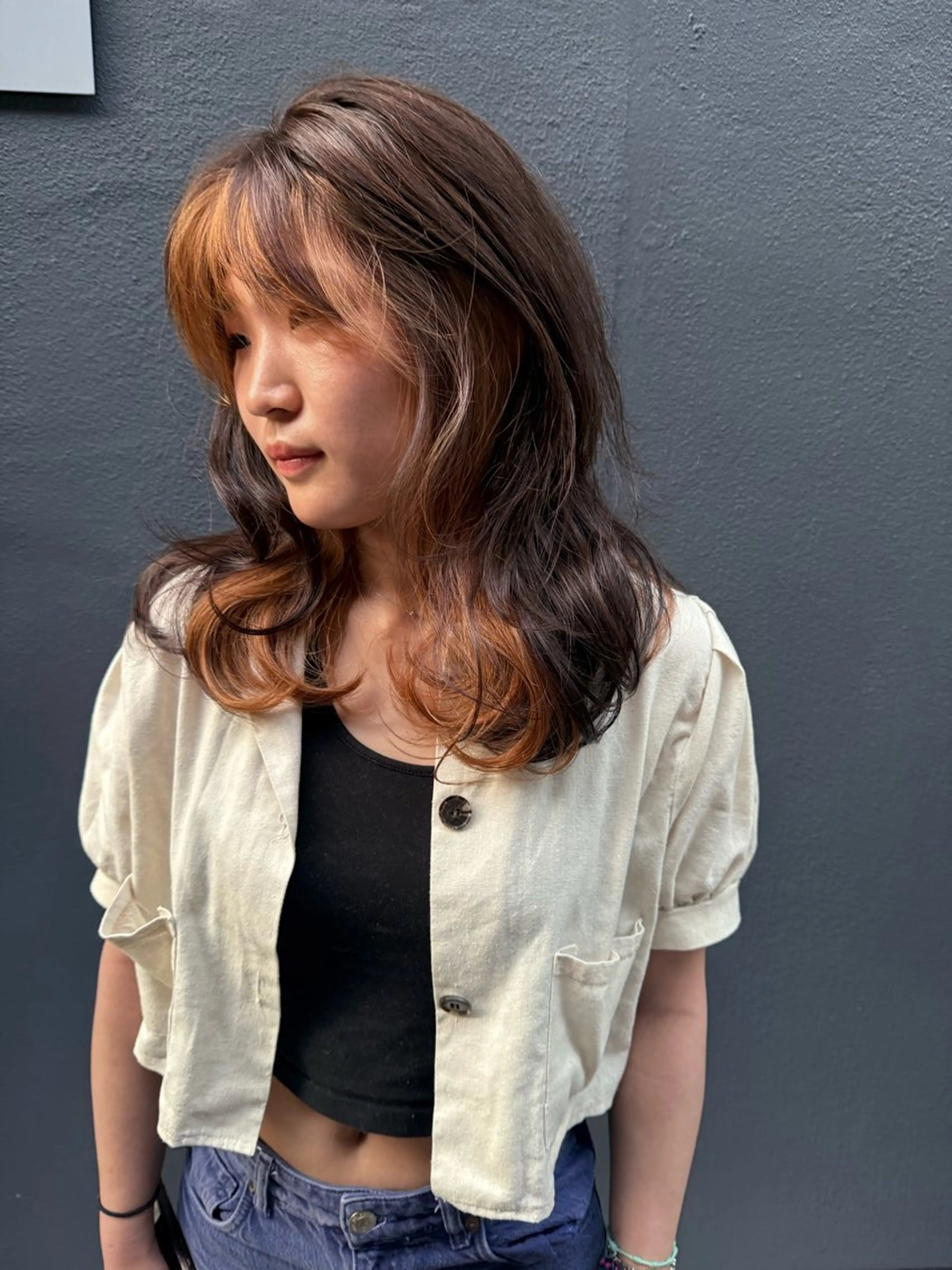 ロング カラー バレイヤージュ ベージュカラー ブリーチ ケアブリーチ 透明感カラー カット ヘアカラー トリートメント レイヤー/梅田/ HIKARU🍀のヘアスタイル