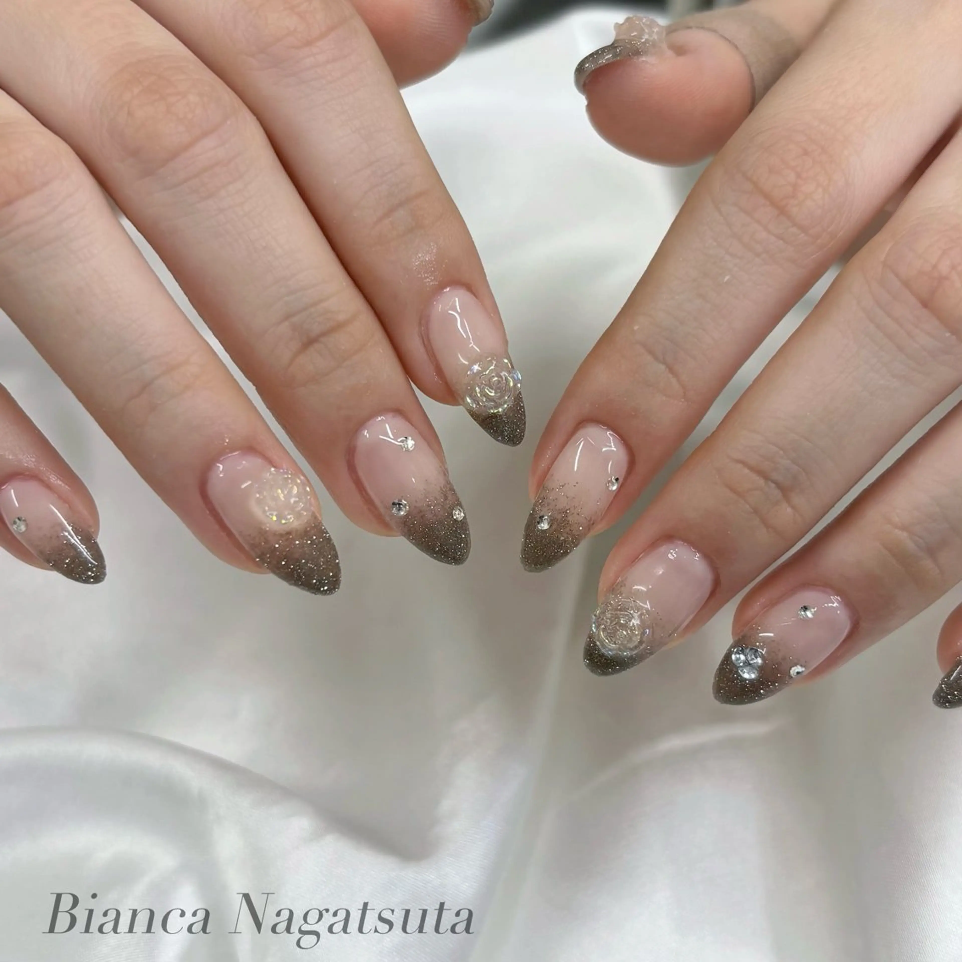 ネイル ハンドネイル Bianca長津田 Mukae⋆.✶🖤のネイルデザイン