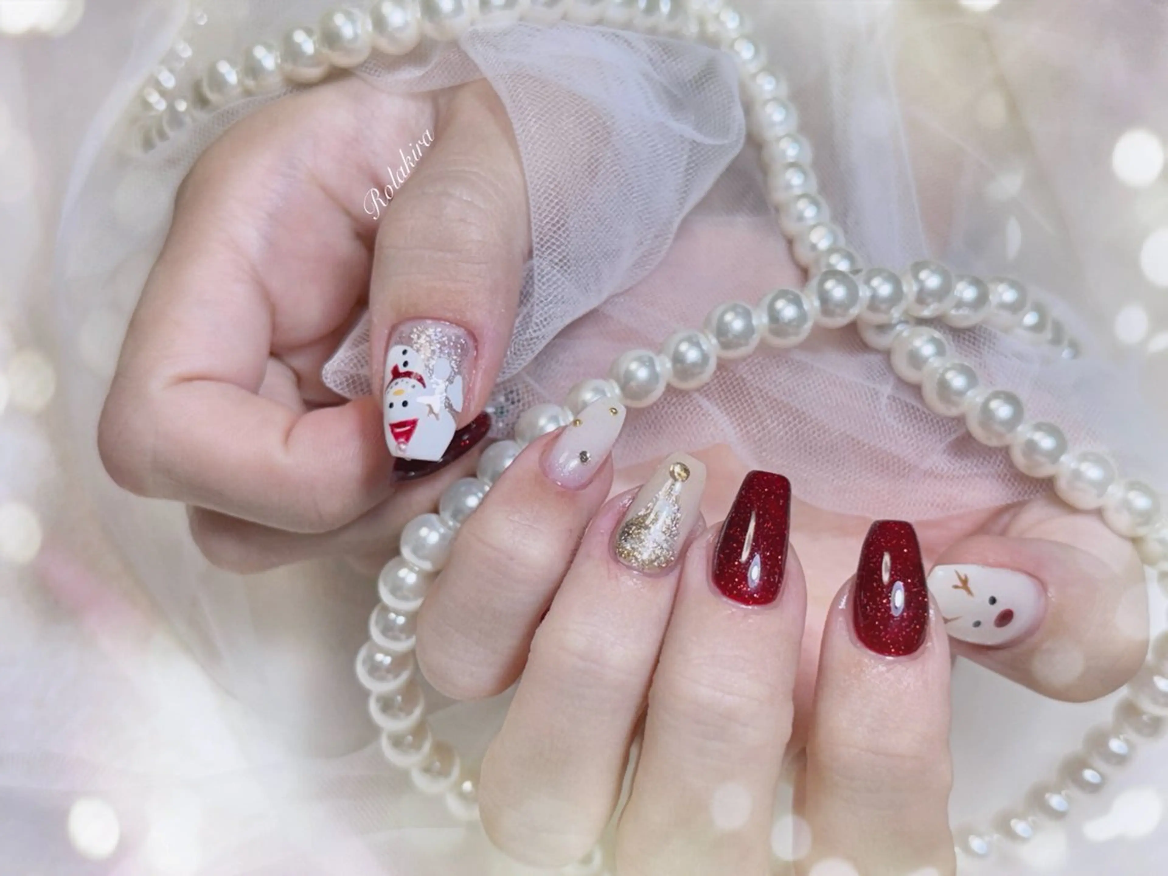 ネイル チークネイル 長さ出し フレンチネイル ジェルネイル 韓国ネイル ハンドネイル Rola kira nail salon所属・Rola kira 麗のネイルデザイン